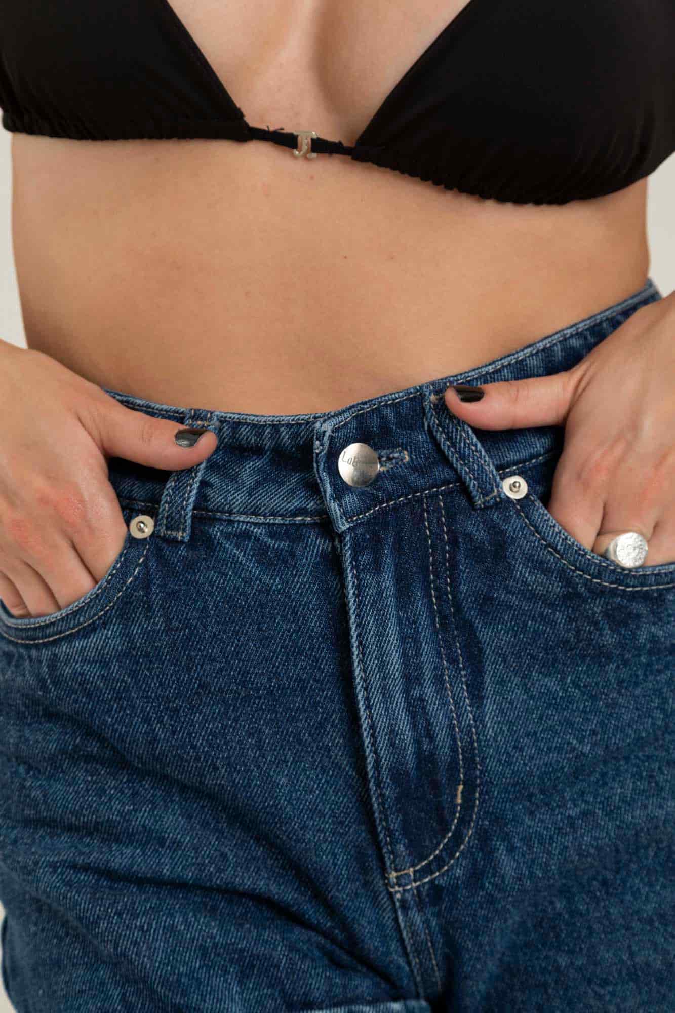 DARK BLUE DENIM SHORT - miniatura 3