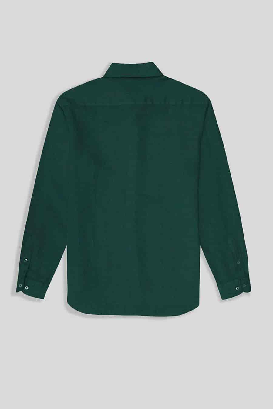 Men's linen shirt dark green - miniatura 9