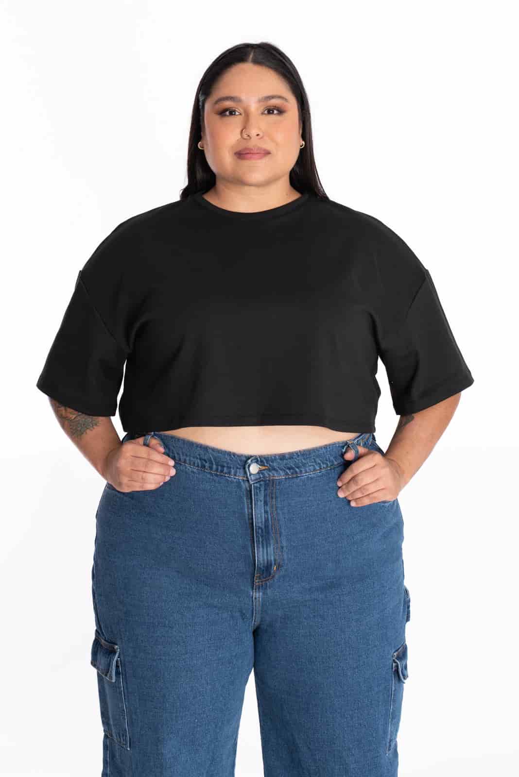 Crop Top Oversize Negro - miniatura 1