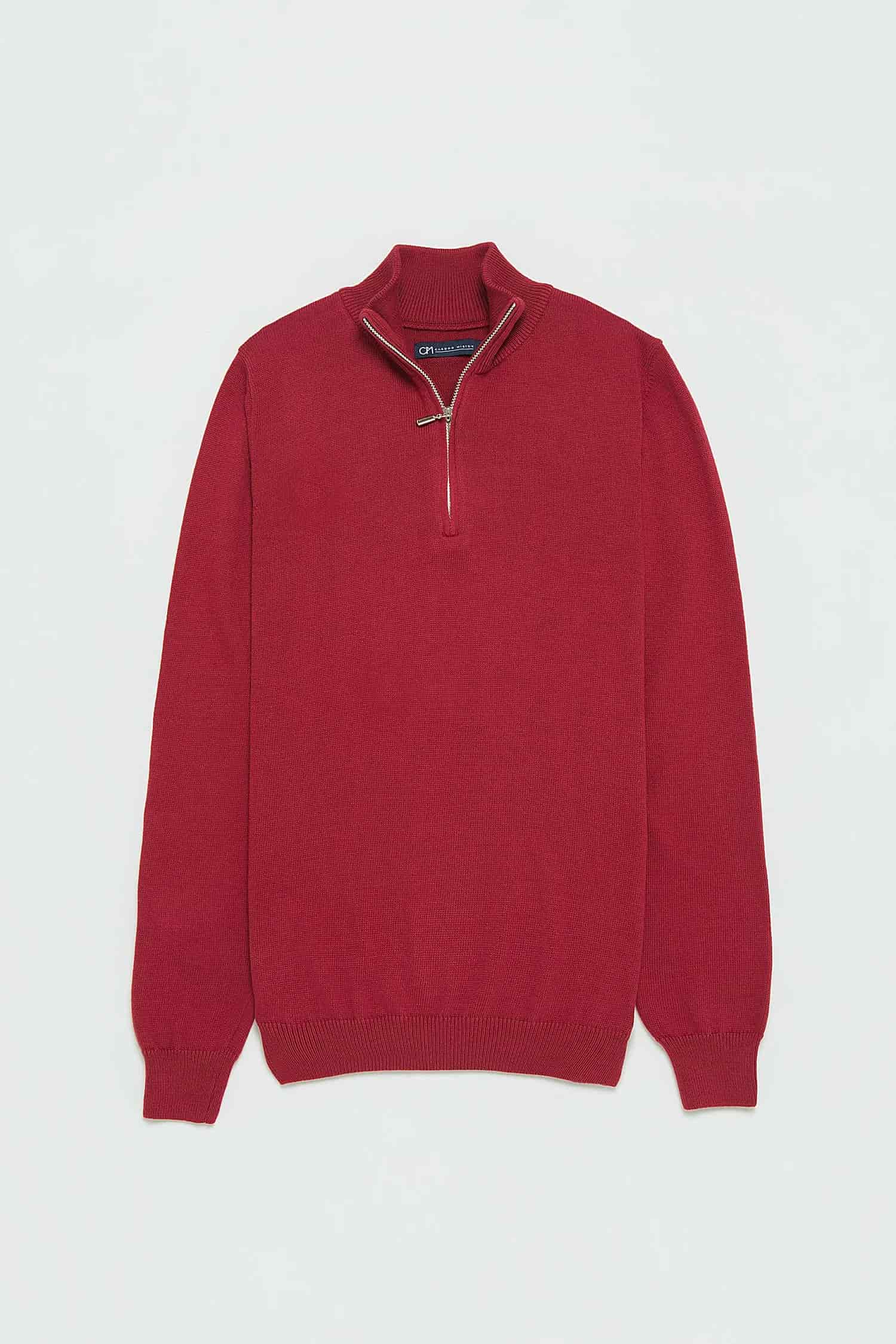 Saco Half Zip Algodón Vino - miniatura 1