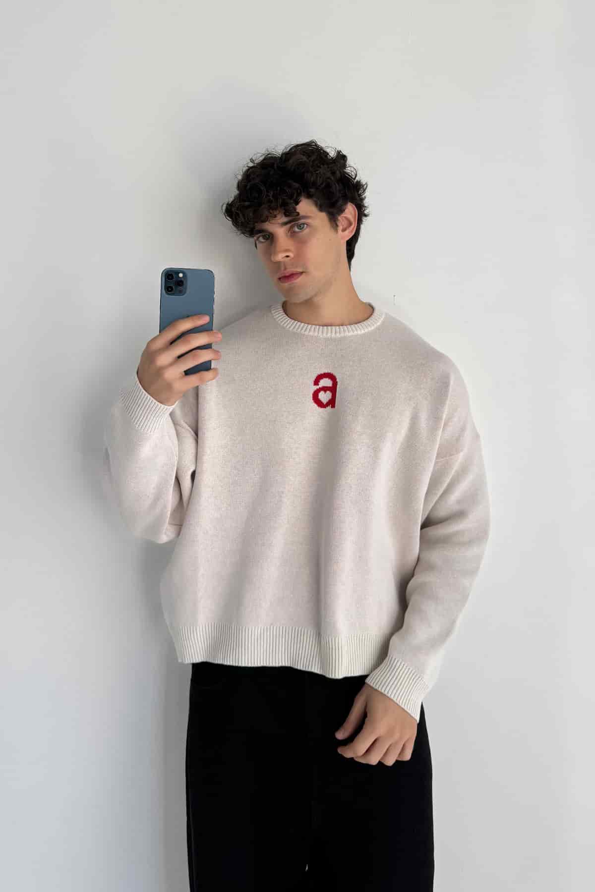 MONOGRAM SWEATER IVORY - miniatura 2