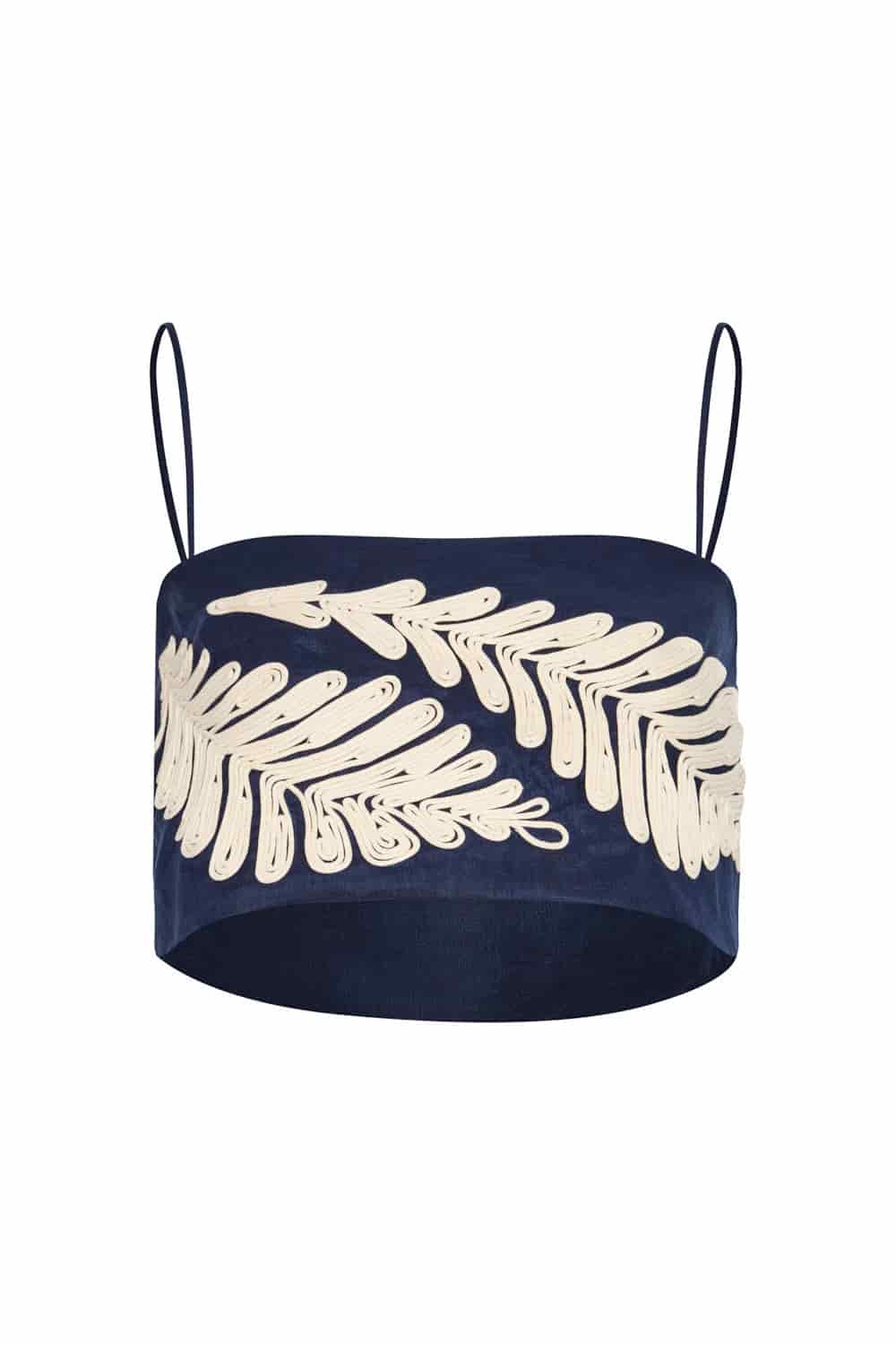 Crop top notre dame navy bordado - miniatura 1