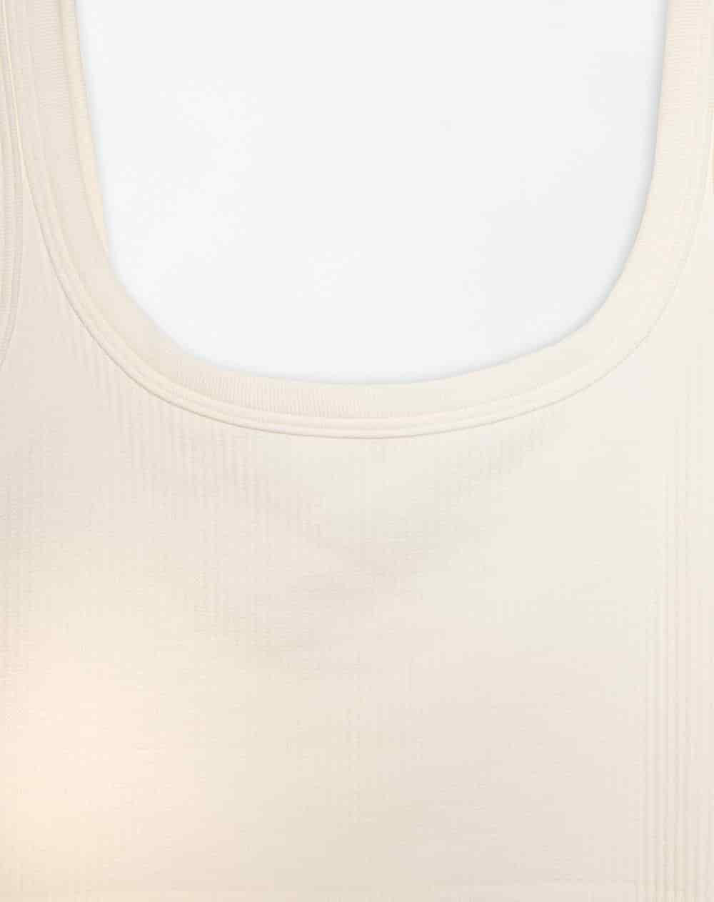 Crop top deportivo mujer seamless blanco - miniatura 6