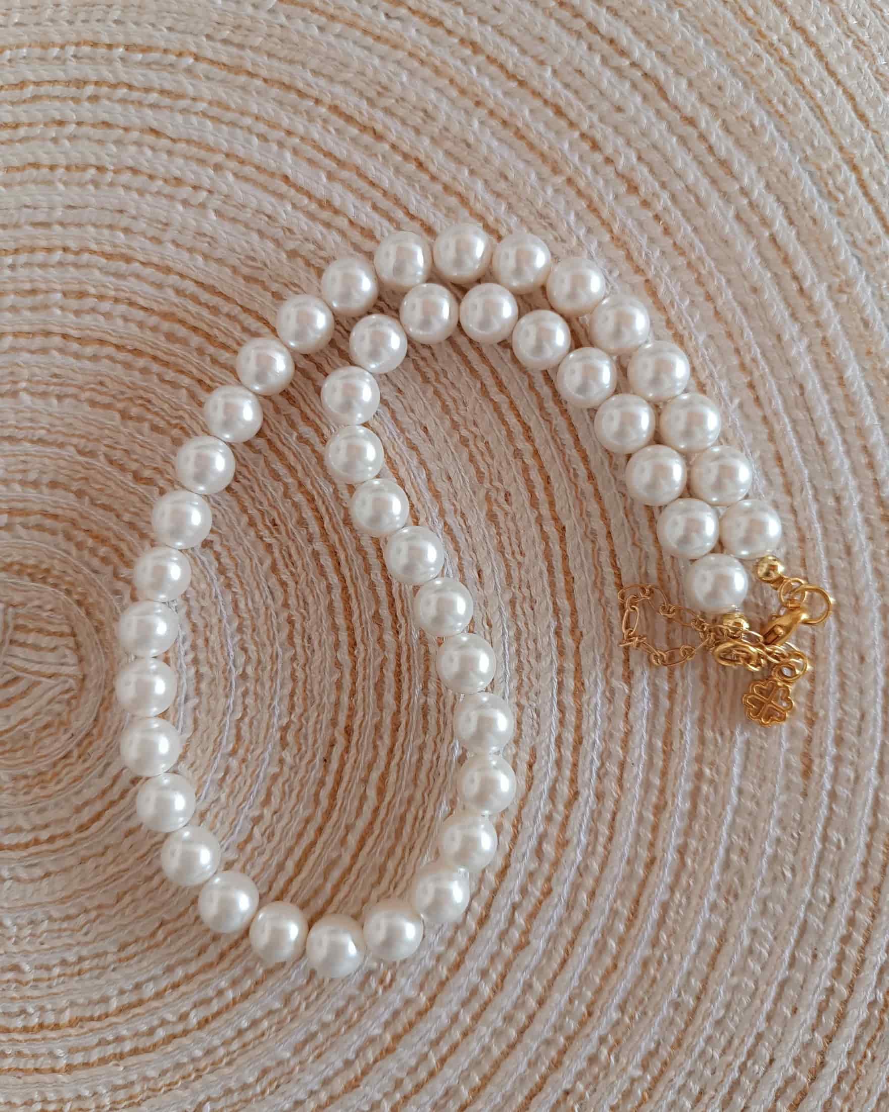 Collar doble perlas shell y cristales - miniatura 4