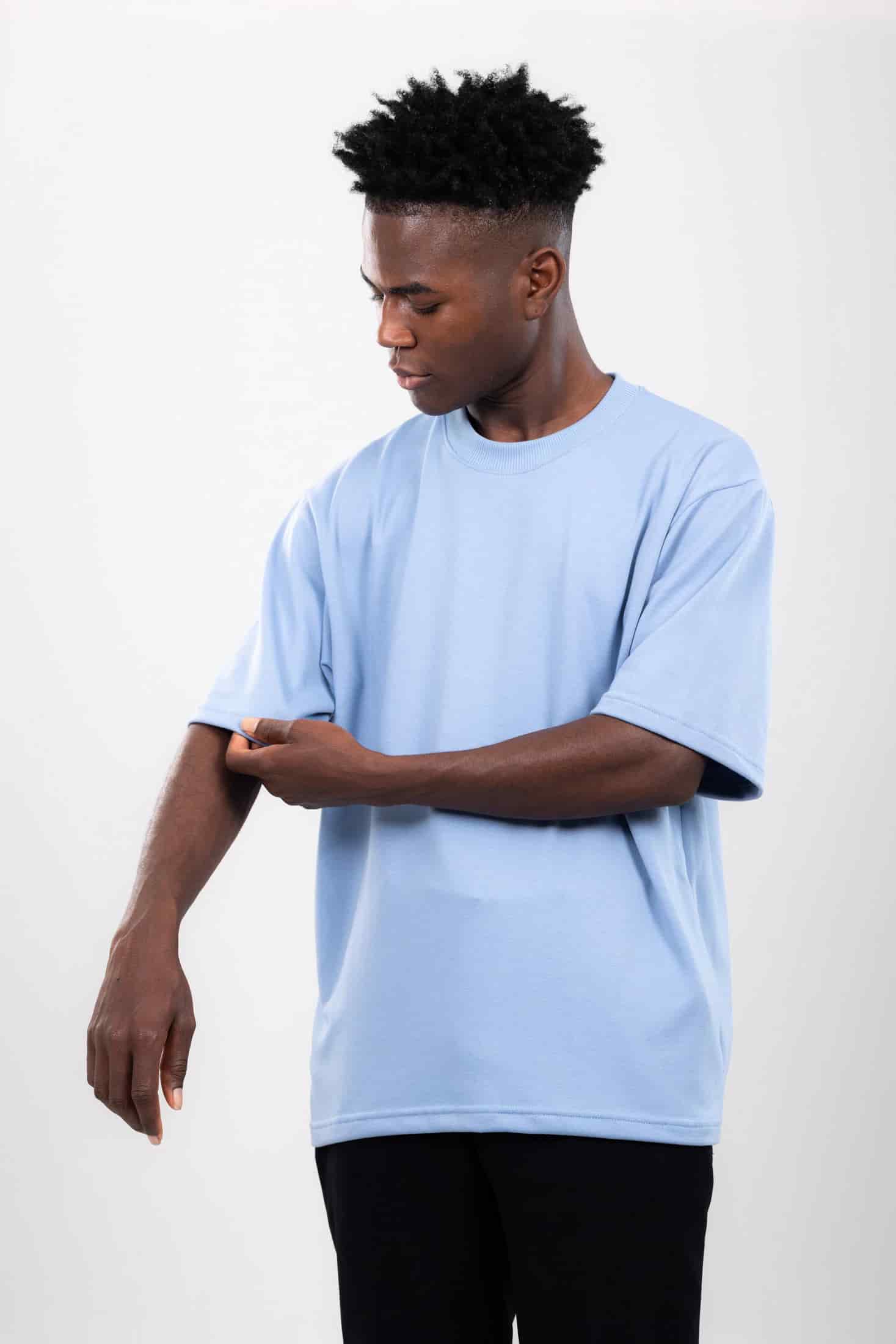 CAMISETA OVERSIZE 14082 GRIS AZULADO BASICA SVG - miniatura 3