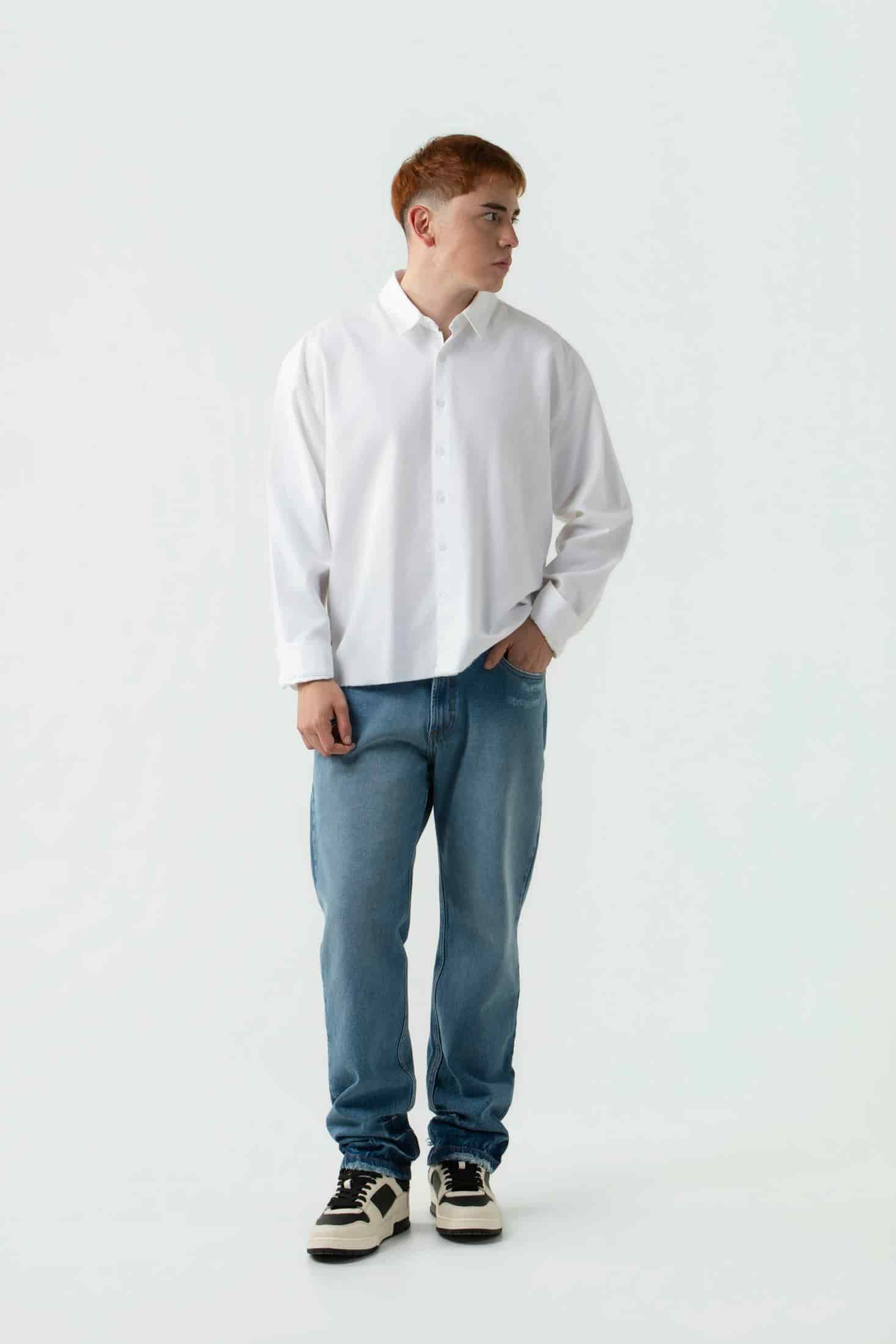 CAMISA MANGA LARGA COLOR BLANCO BLANCO - miniatura 4