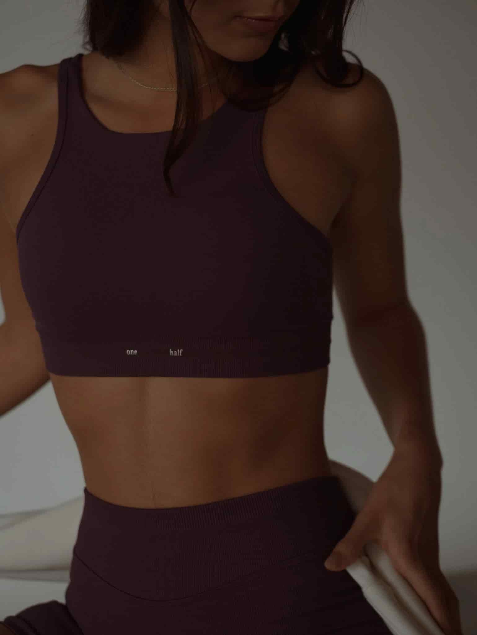 HIGH-PERFORMANCE SEAMLESS CROP TOP - CRANBERRY - miniatura 1