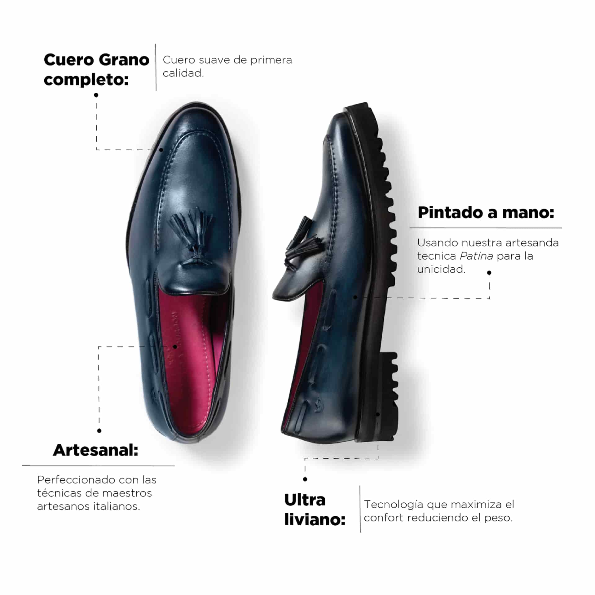 Mocasín Venetto Azul Suela Ultraliviana - miniatura 5