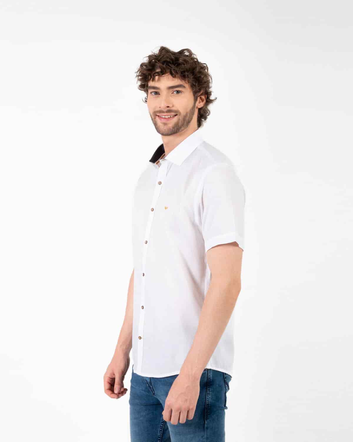 Camisa blanca manga corta para hombre - miniatura 66