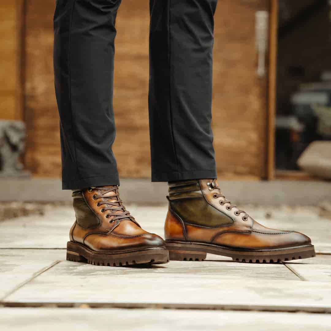 Bota Rocco Caramelo-Verde Suela Ultraliviana - miniatura 4