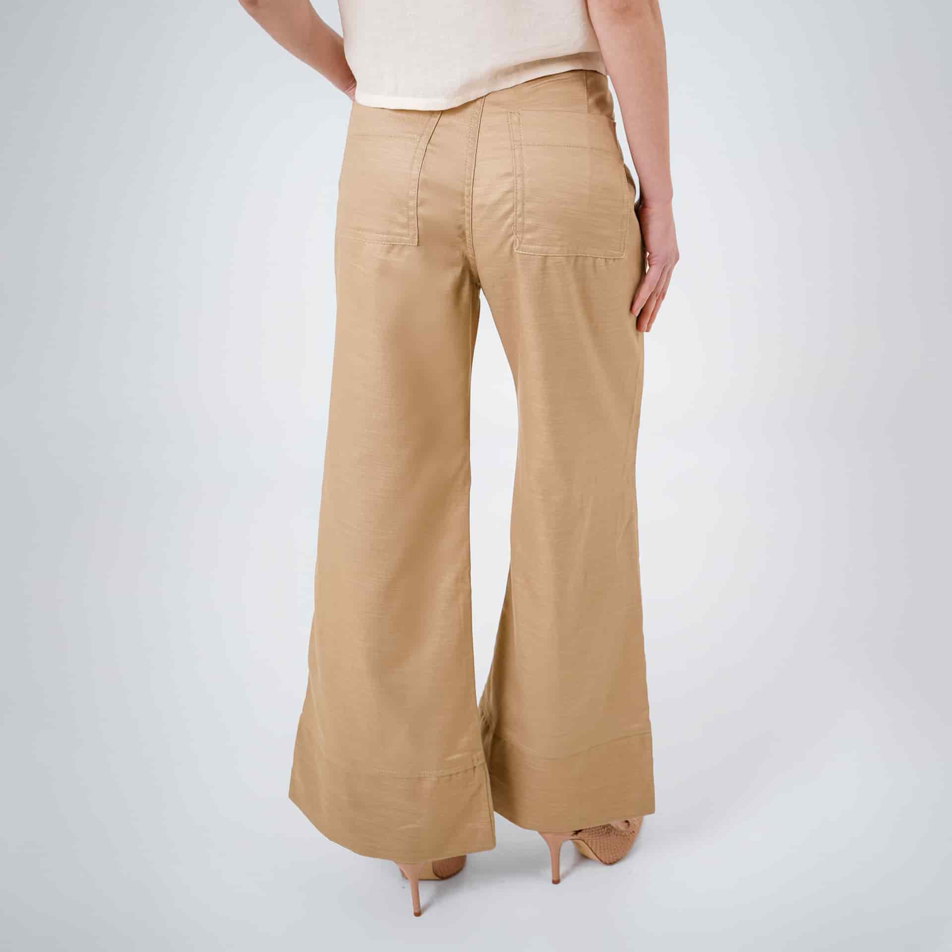 Pantalón básico estilo cargo bota flare con ajuste en cintura - miniatura 8