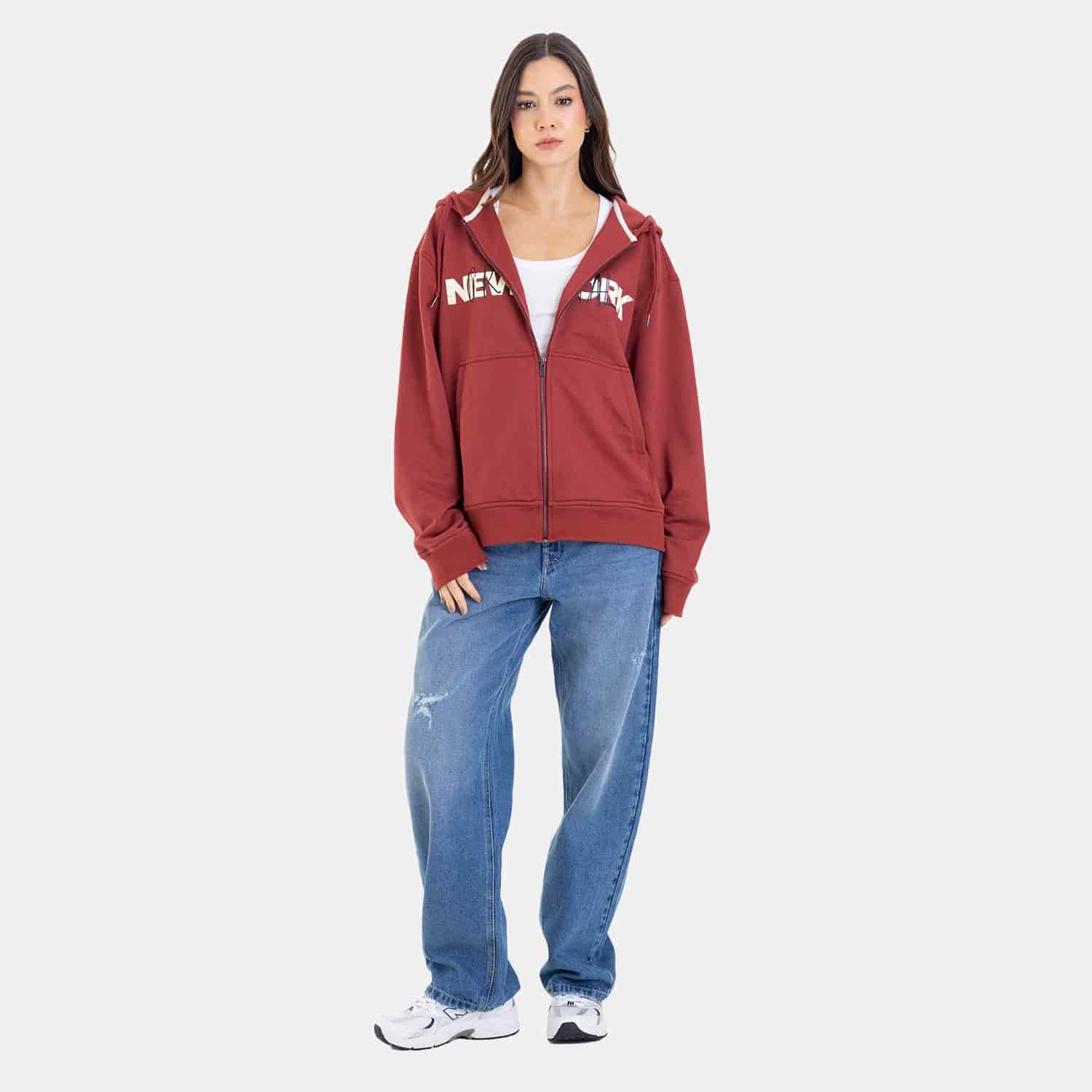 Zip Hoodie Regular Fit Red - miniatura 4