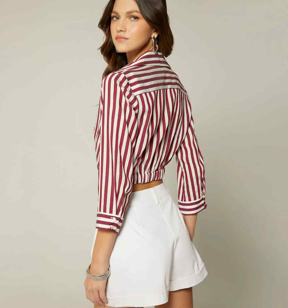 Blusa  manga 3/4  frente entrelazado - miniatura 14