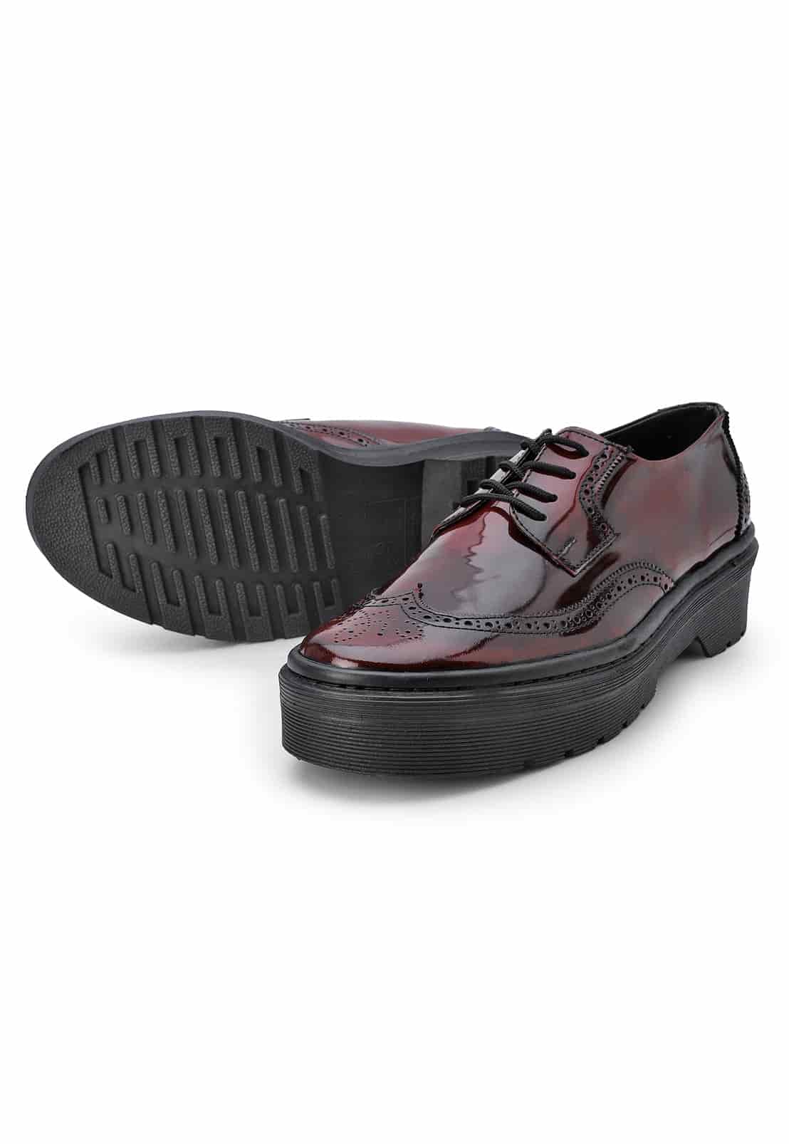 Zapatos oxford vinotinto suela chunky - miniatura 10