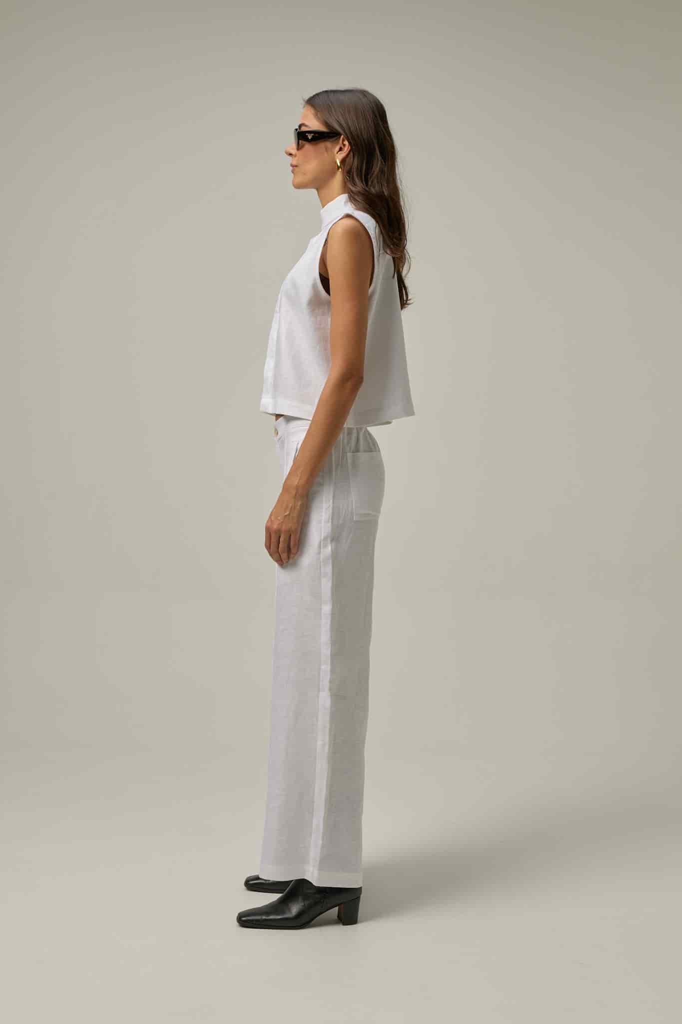 Pantalón Serre de lino | blanco - miniatura 4
