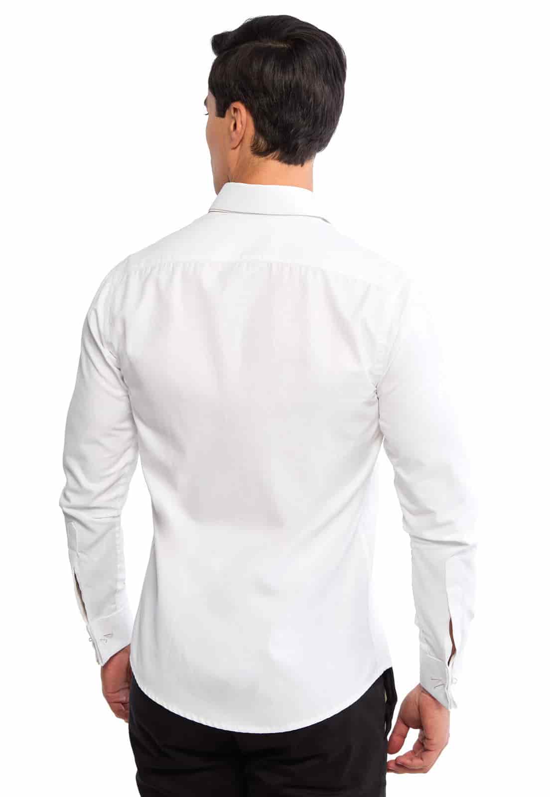 Camisa para mancornas blanca con boton en contraste - miniatura 2