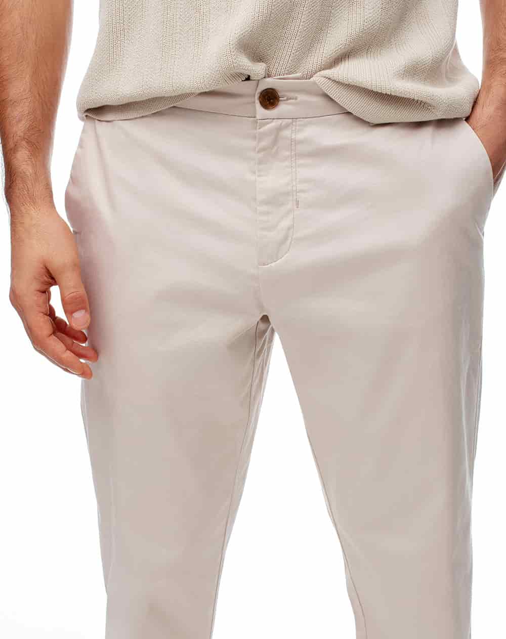 Pantalón regular tiro medio arena hombre - miniatura 5
