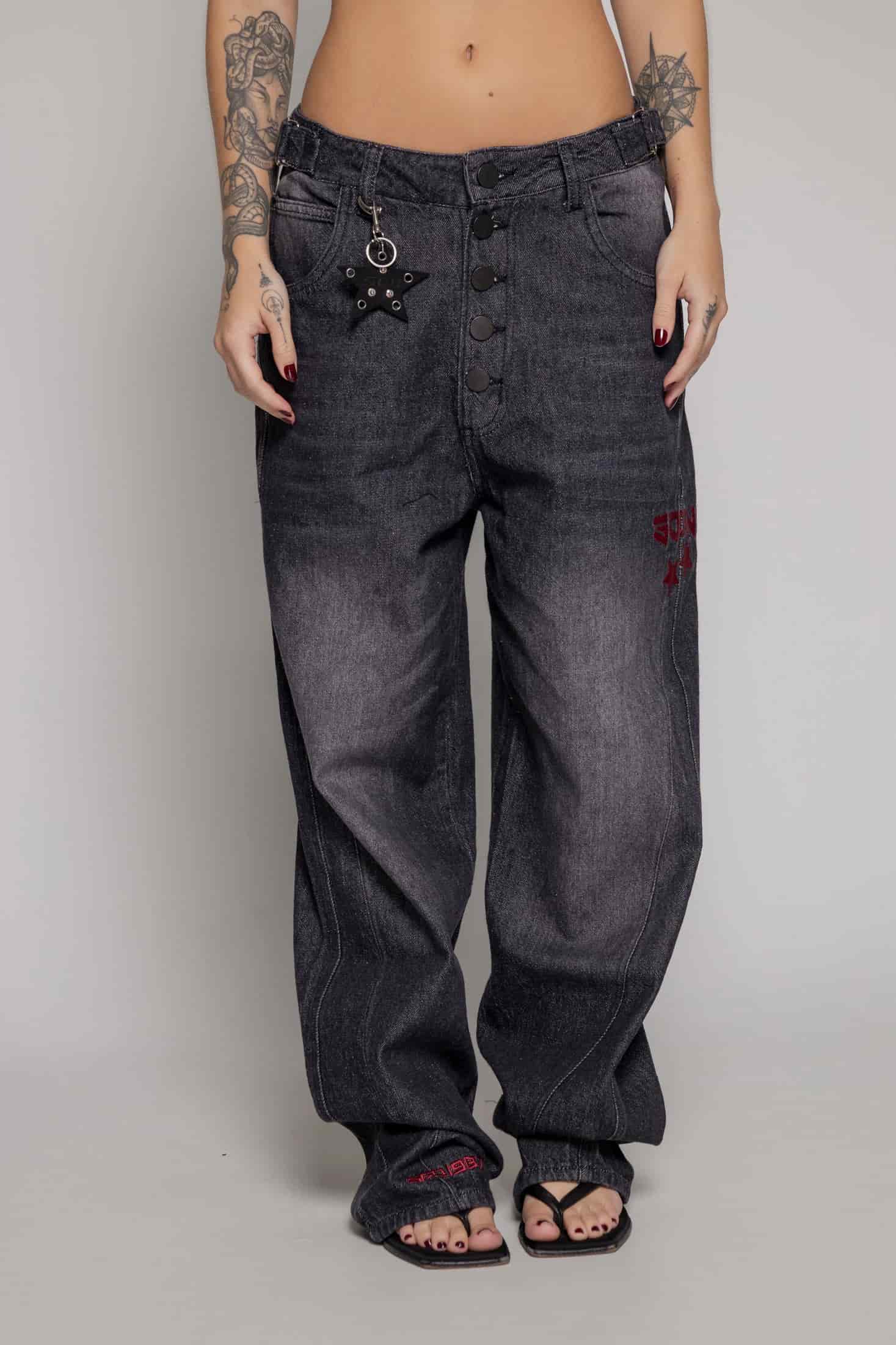 Baggy Remainder Dama Stone-Negro - miniatura 1