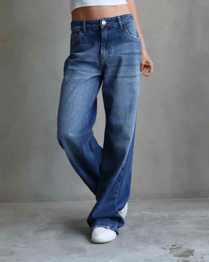 JEAN RELAXED FIT GLITTER STARS BLUE WASHED AZUL - miniatura 5