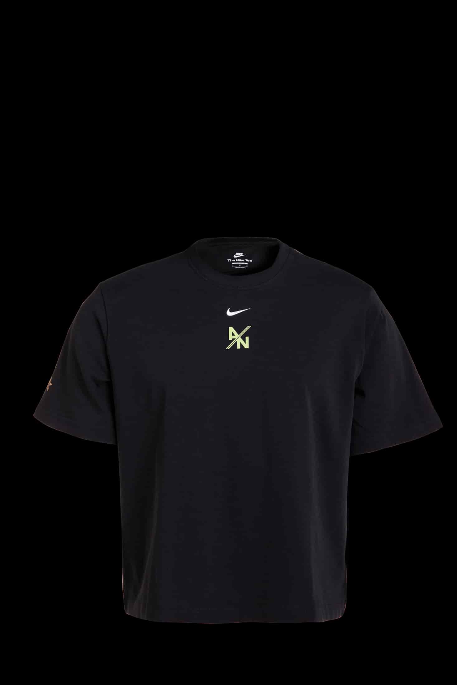 CAMISETA NEGRA MUJER NIKE AN VERDE - miniatura 1