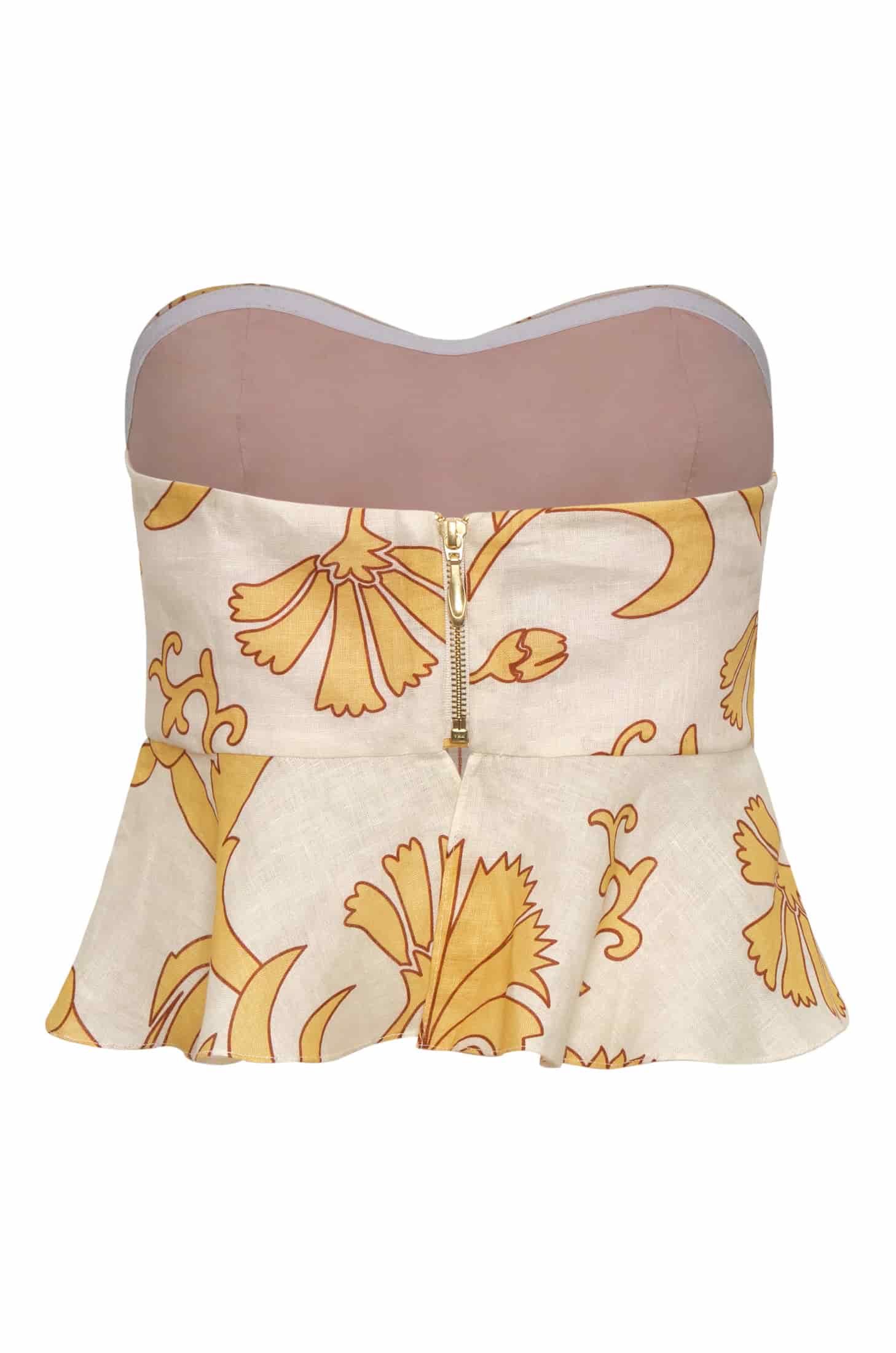 Peplum Linen Top / Yellow Flowers - miniatura 3