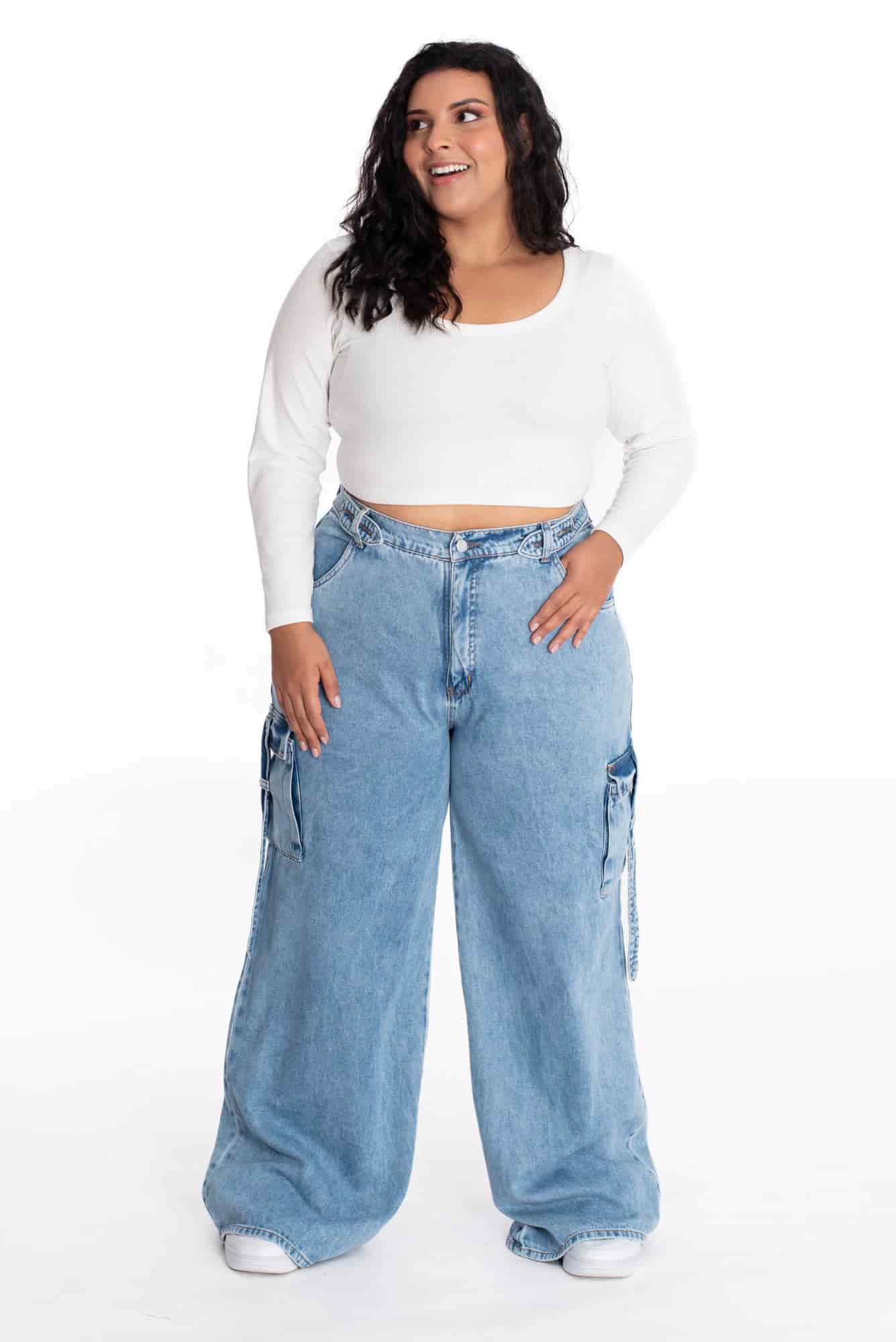 Jean Cargo Ajustable Azul Medio 370 - miniatura 2