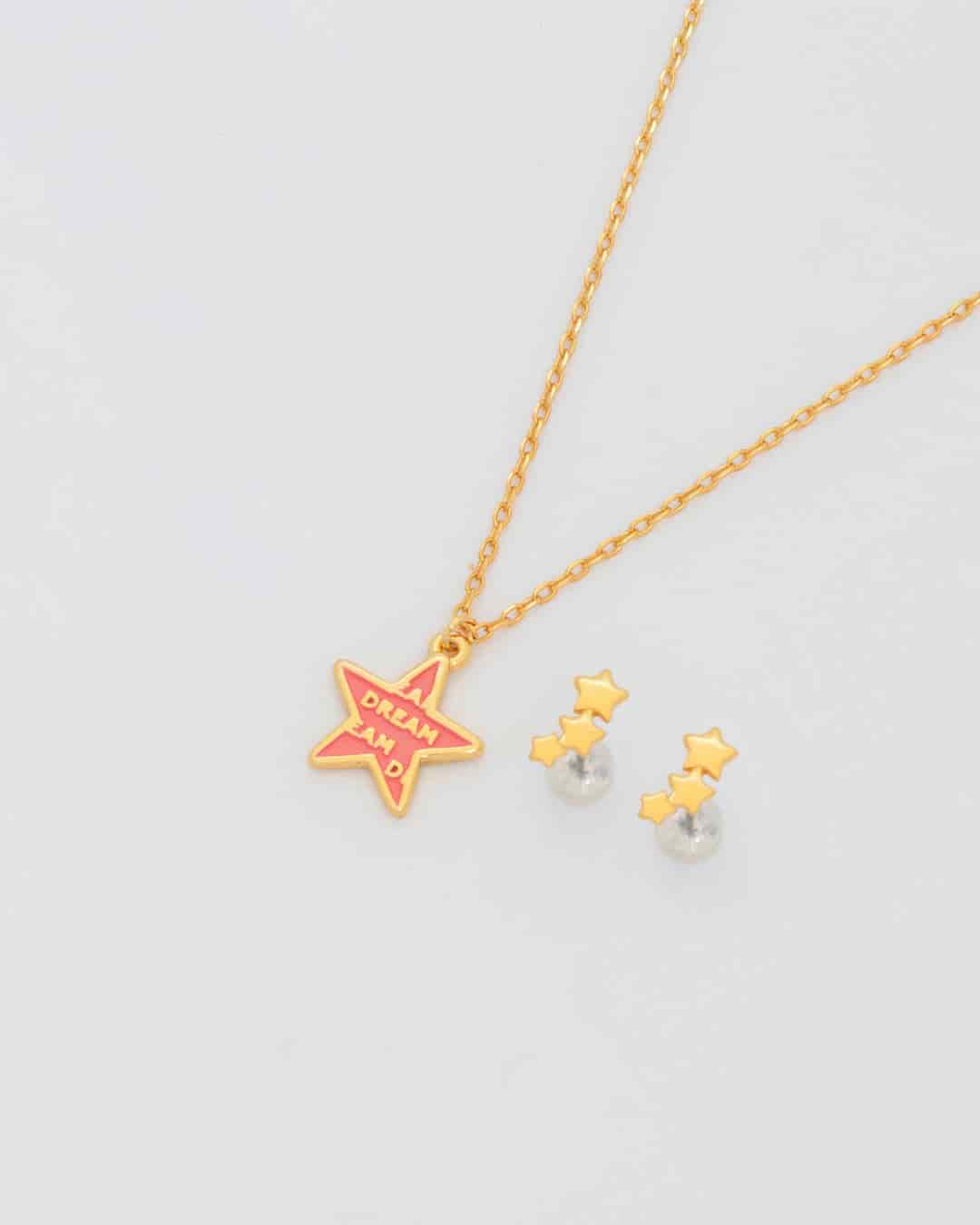 Collar Estrella Letras + Aretes - miniatura 1