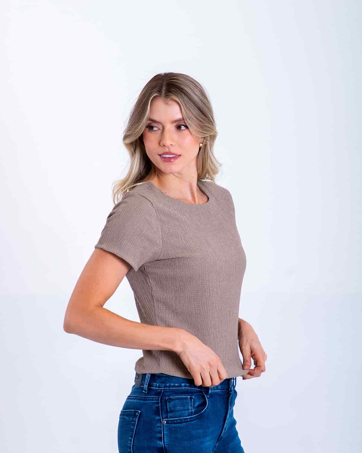 Blusa taupe para mujer - miniatura 2
