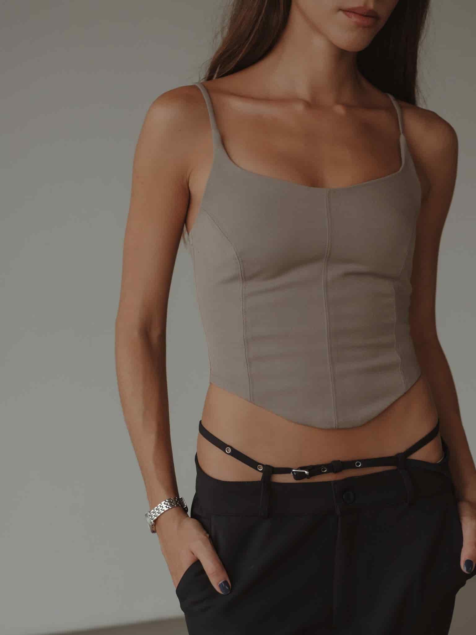 BACK LACE CORSET - ASH - miniatura 10
