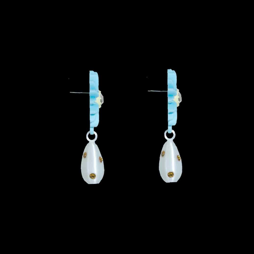 ARETES DE MARGARITA CON DIJE DE PERLA - miniatura 4