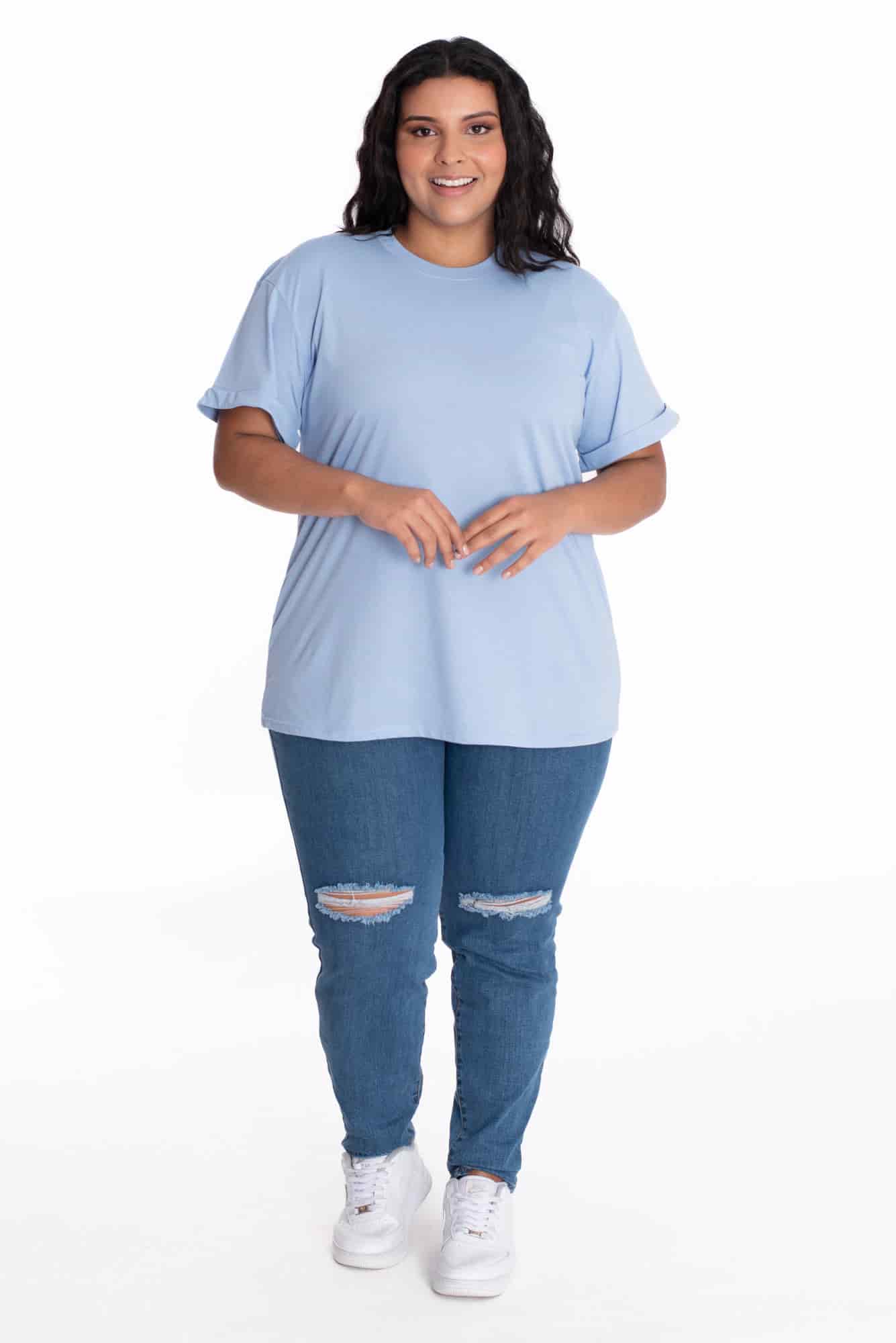 Camiseta Oversize Azul Claro - miniatura 5