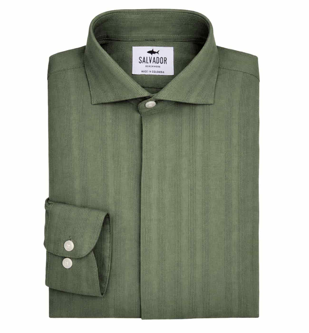 GUAYABERA VERDE MILITAR - miniatura 1