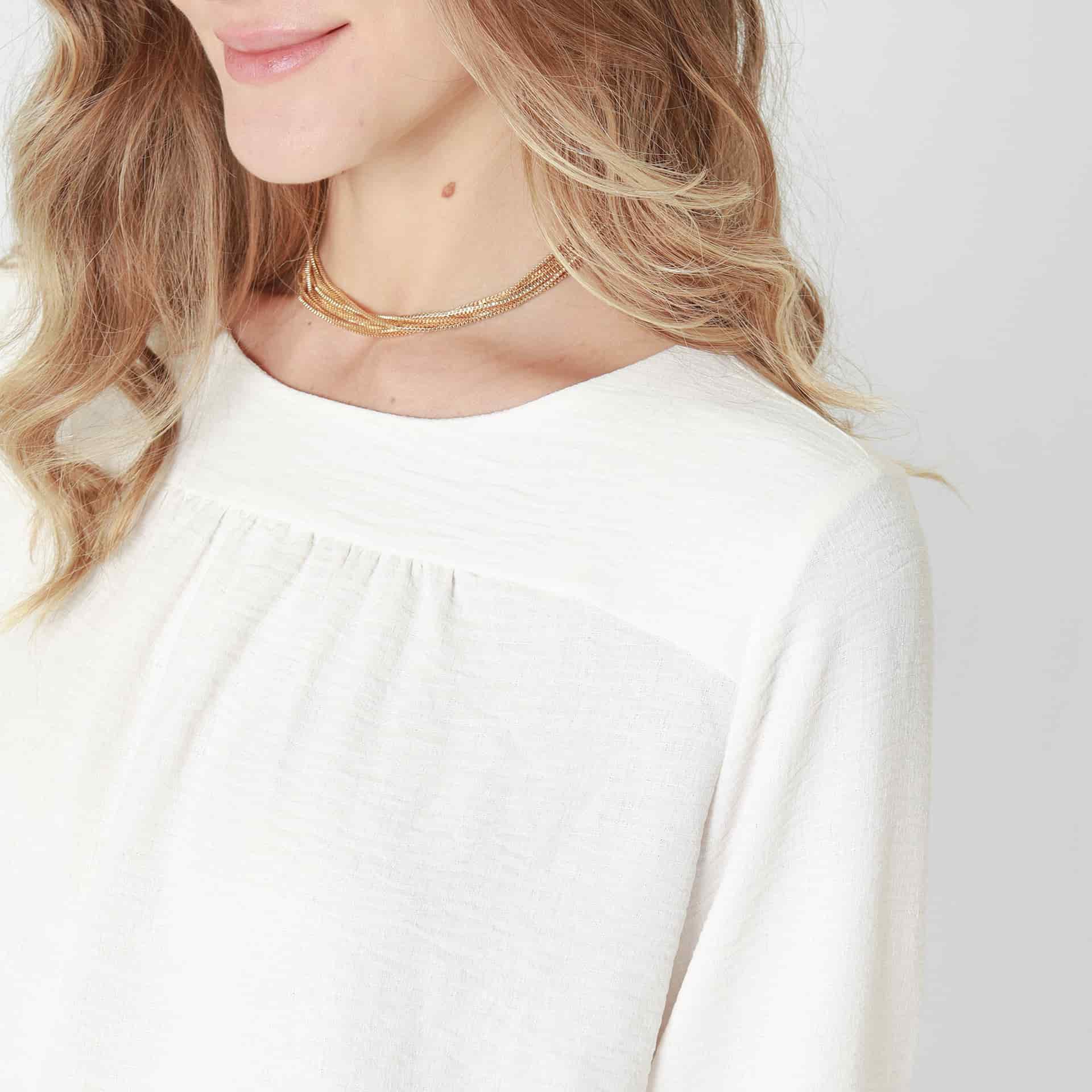 Blusa Cuello Redondo Manga 3Cuartos - miniatura 7