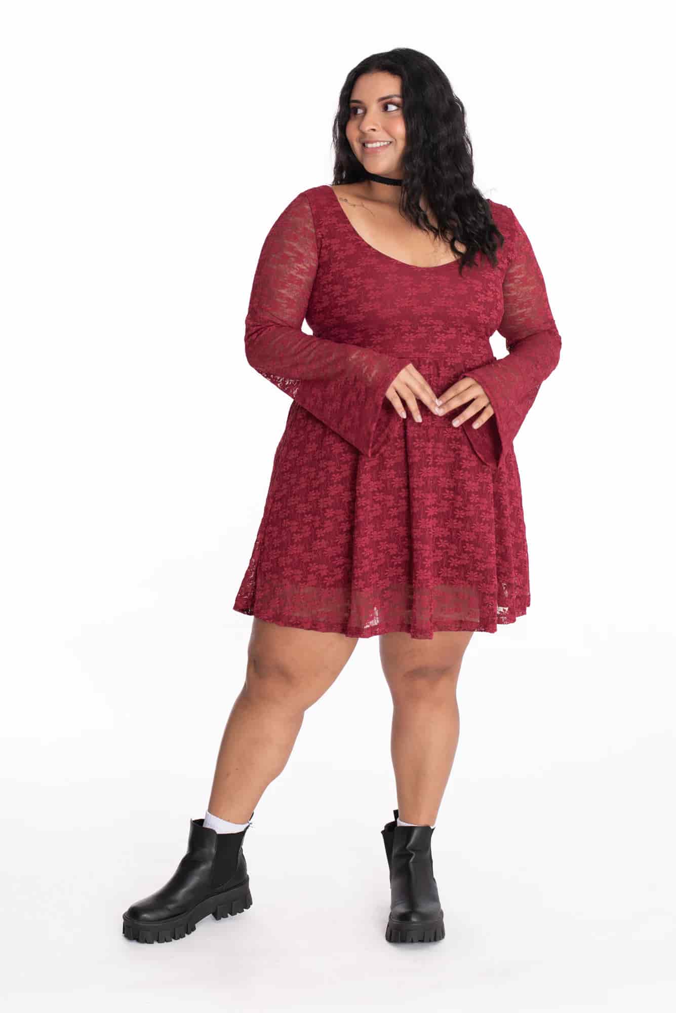 Vestido Florencia Vinotinto - miniatura 12