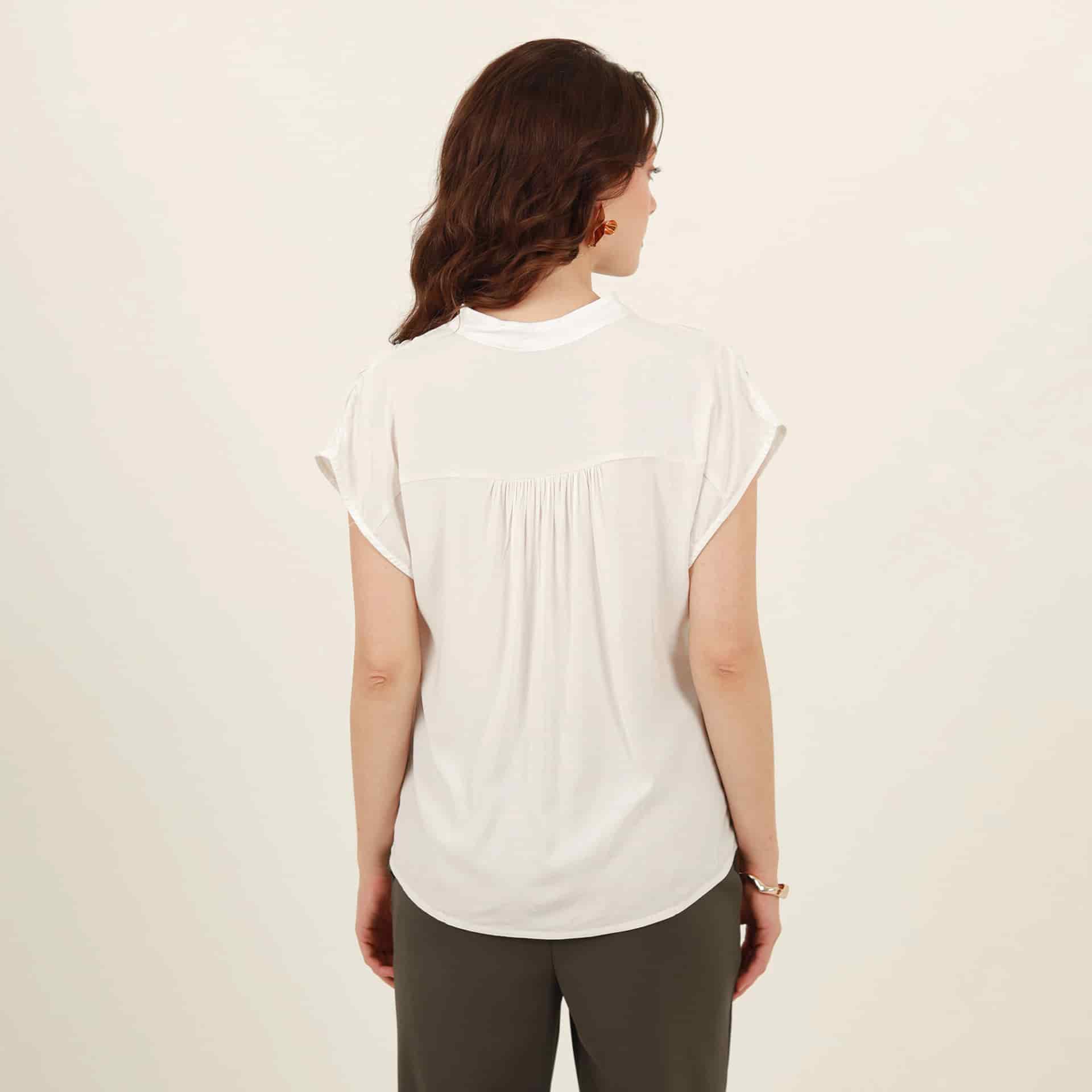 Blusa abierta cuello nerú manga sisa rodada - miniatura 9