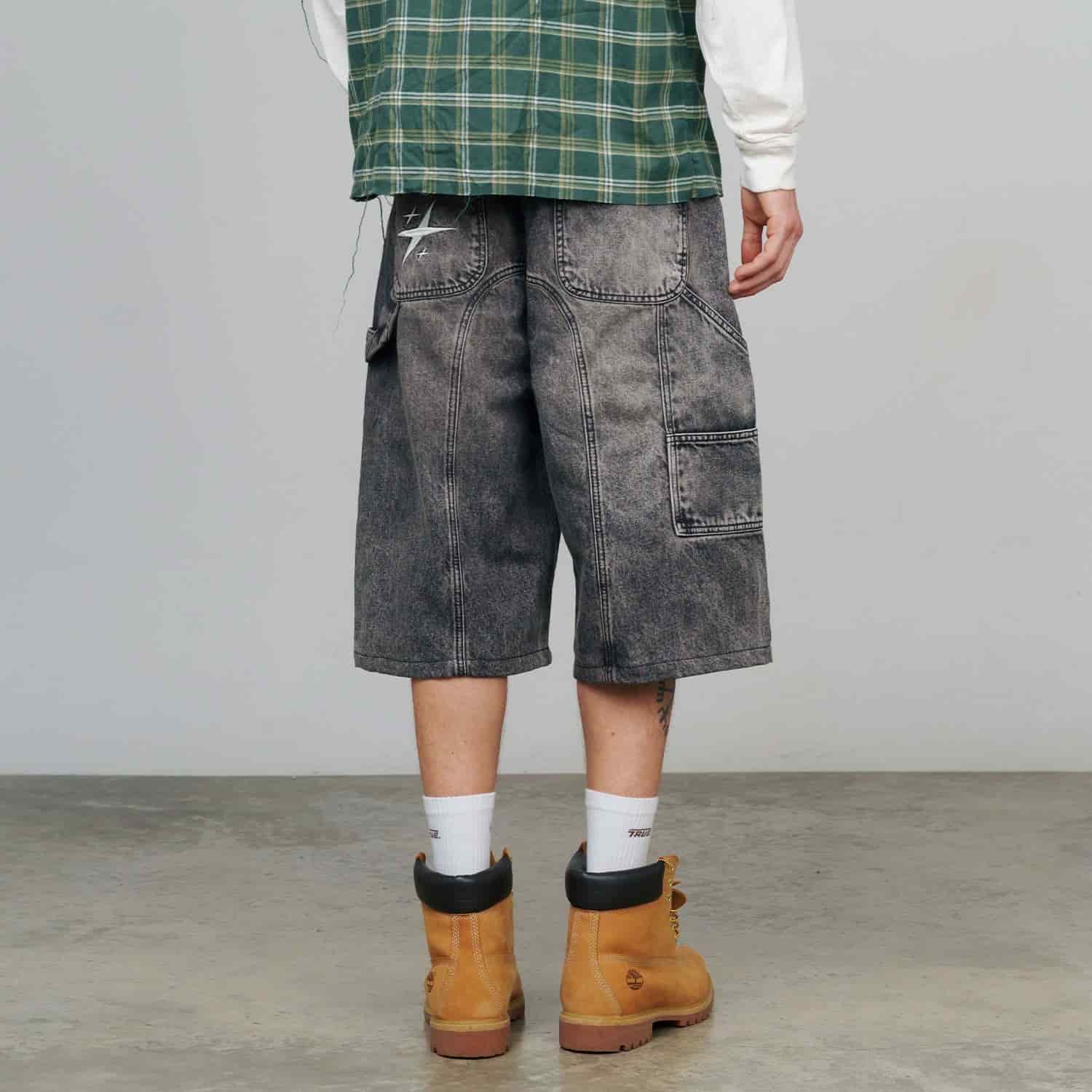 Slashed Denim Jorts - Black - miniatura 3