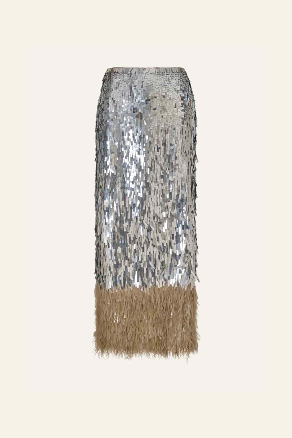 Visually Engaging Skirt in Silver - miniatura 1