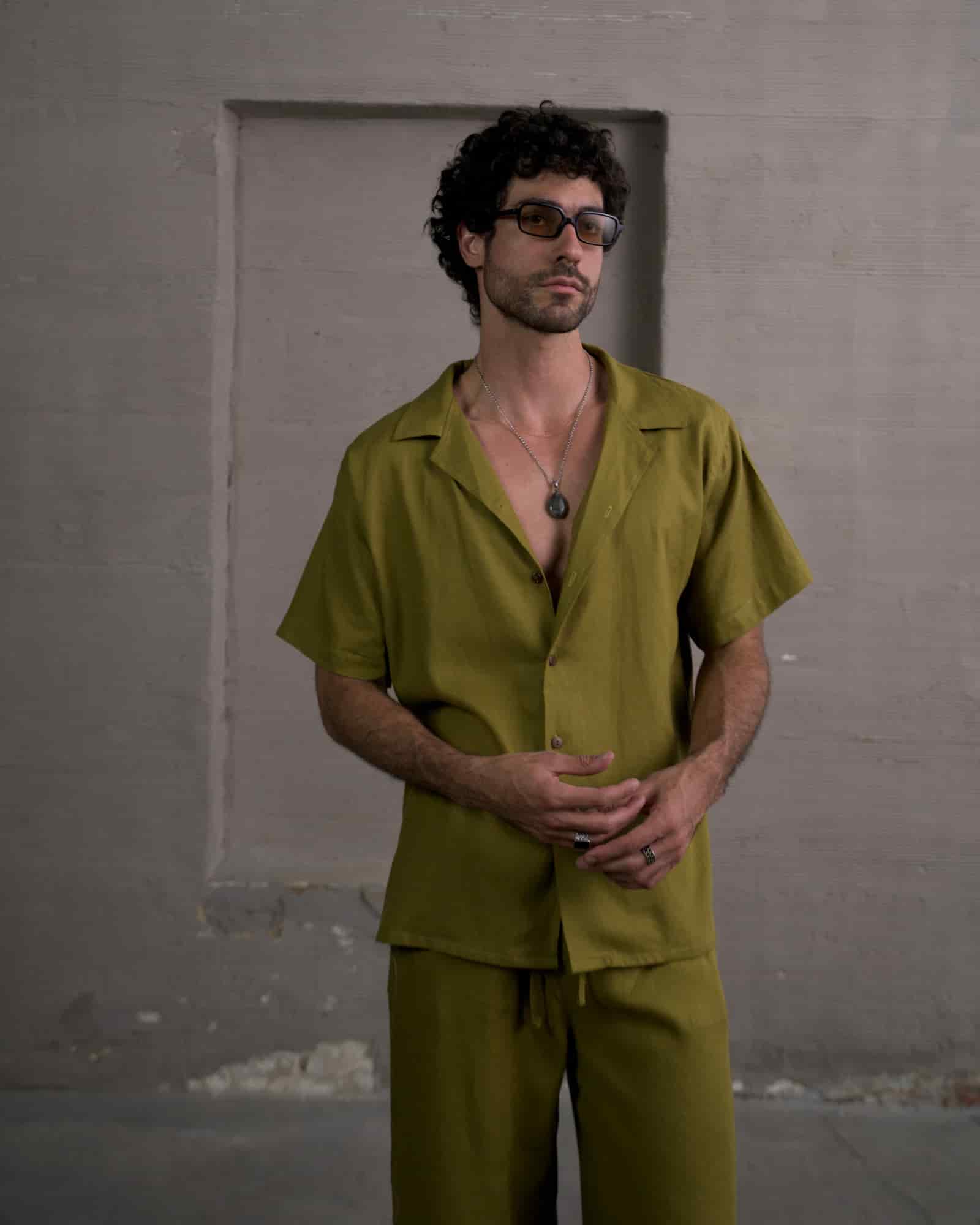 Camisa 3/4 olive - miniatura 1