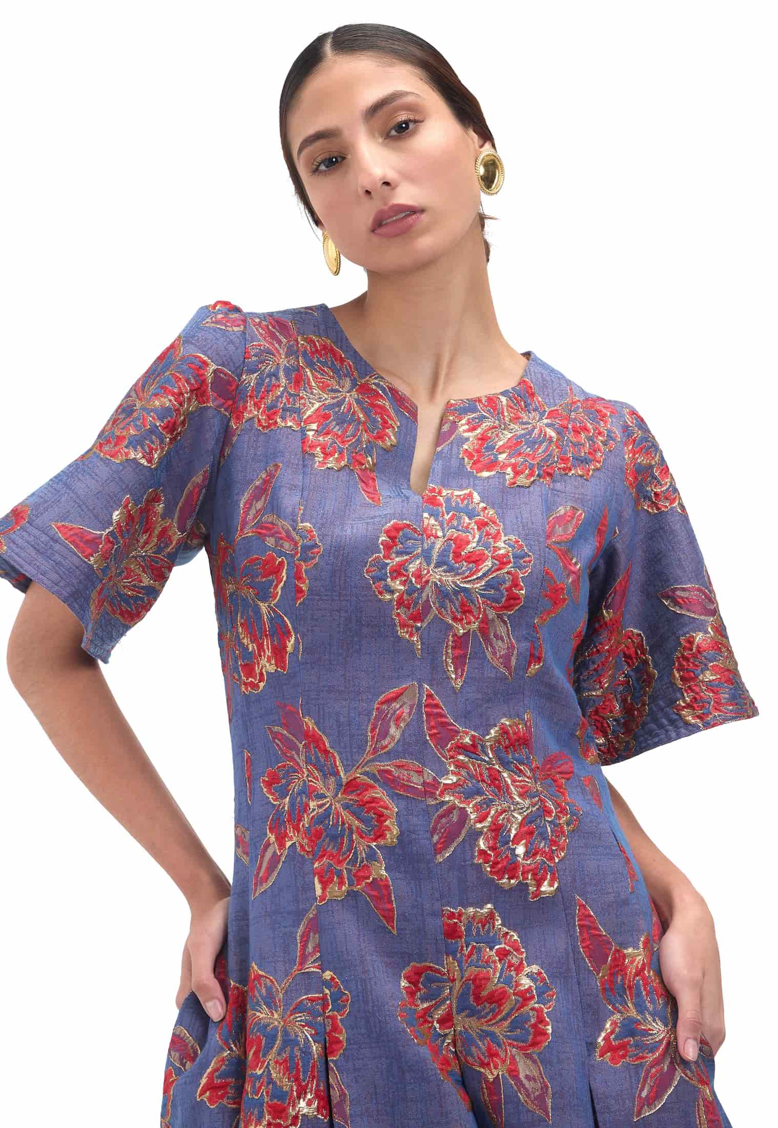 VESTIDO GOLDENBLUE JACQUARD - miniatura 4