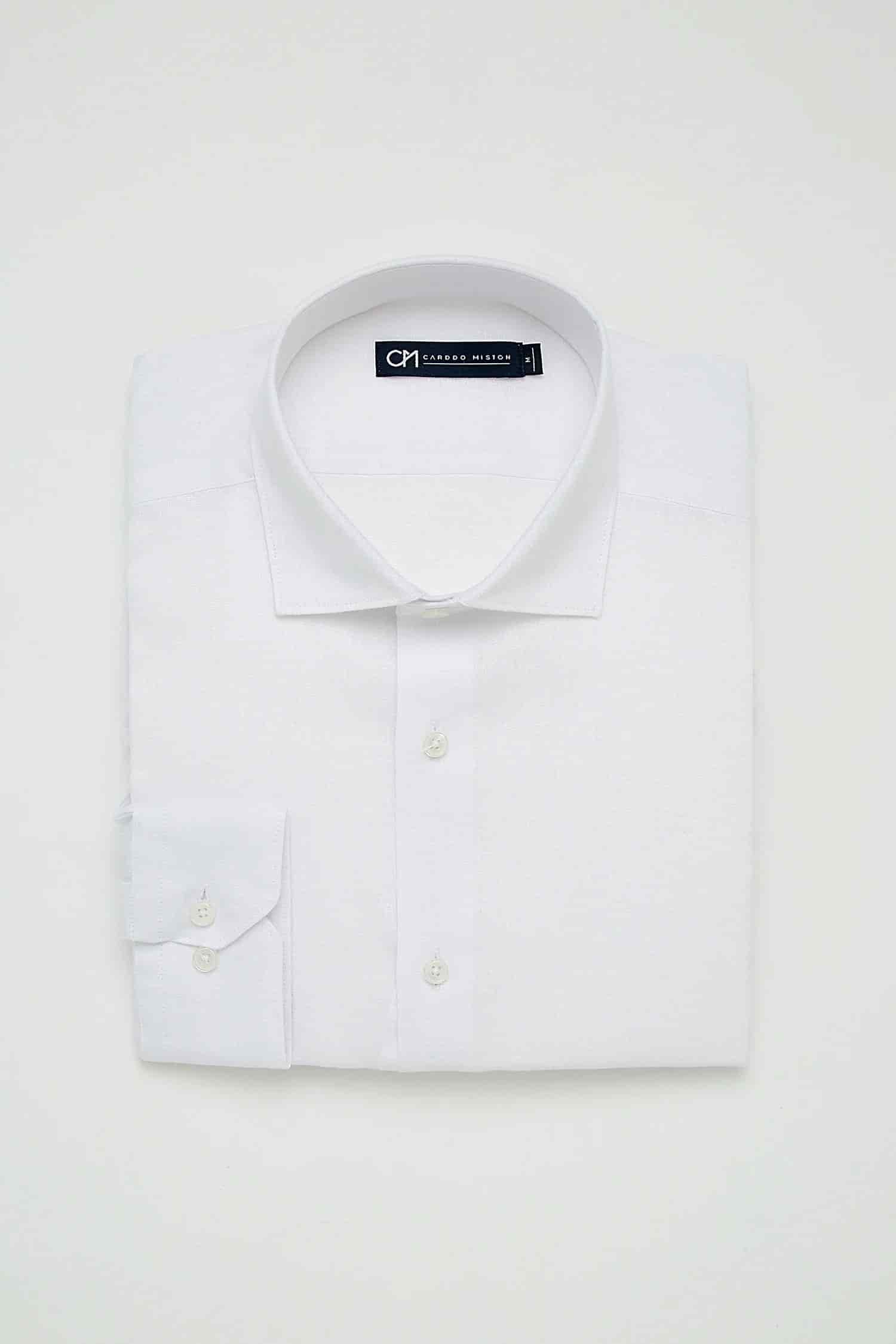 Camisa Button Under Lino Blanco - miniatura 4