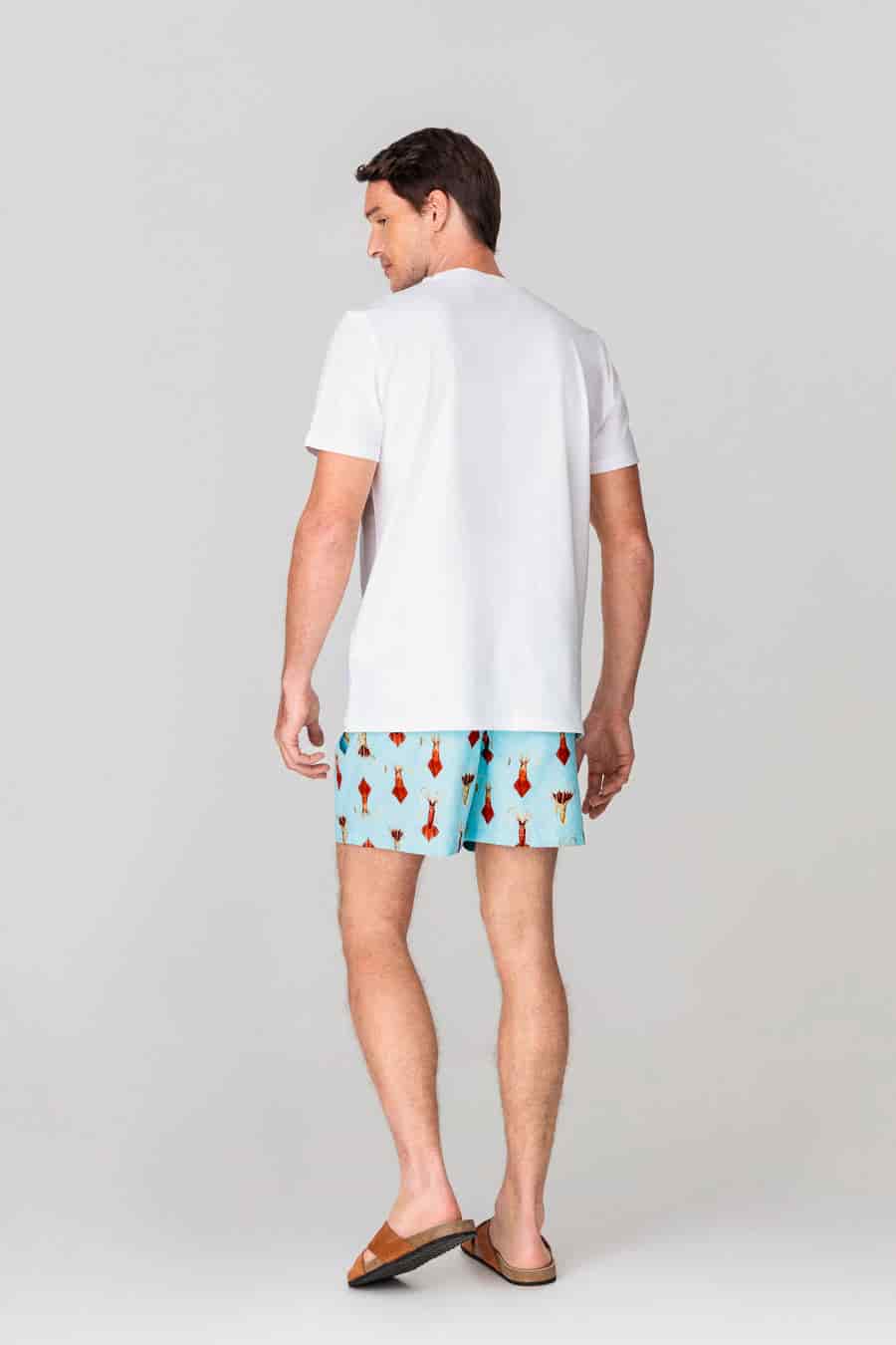 Men's cotton t-shirt pocket egret white - miniatura 2