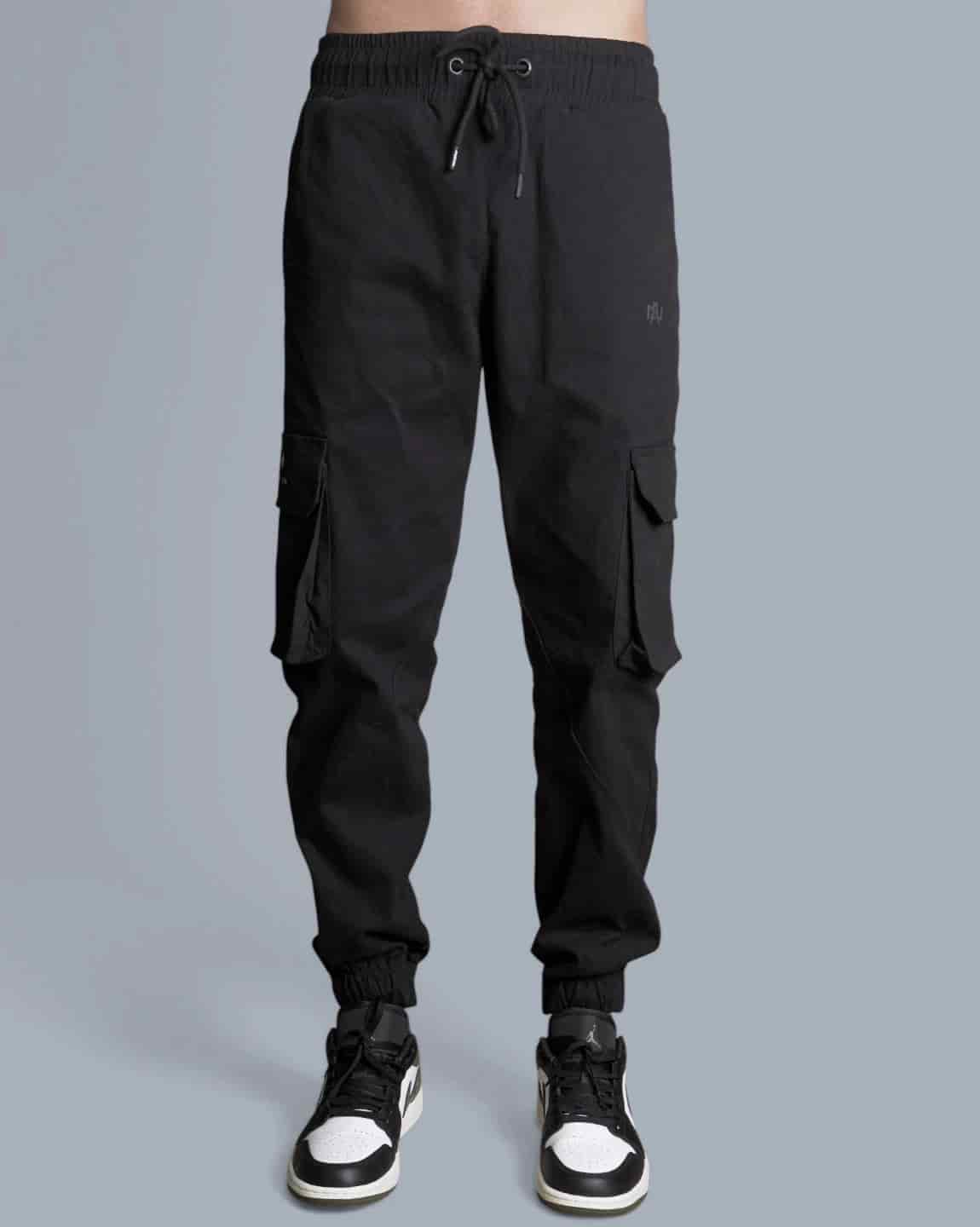 PANTALON CARGO NEGRO HOMBRE - miniatura 1
