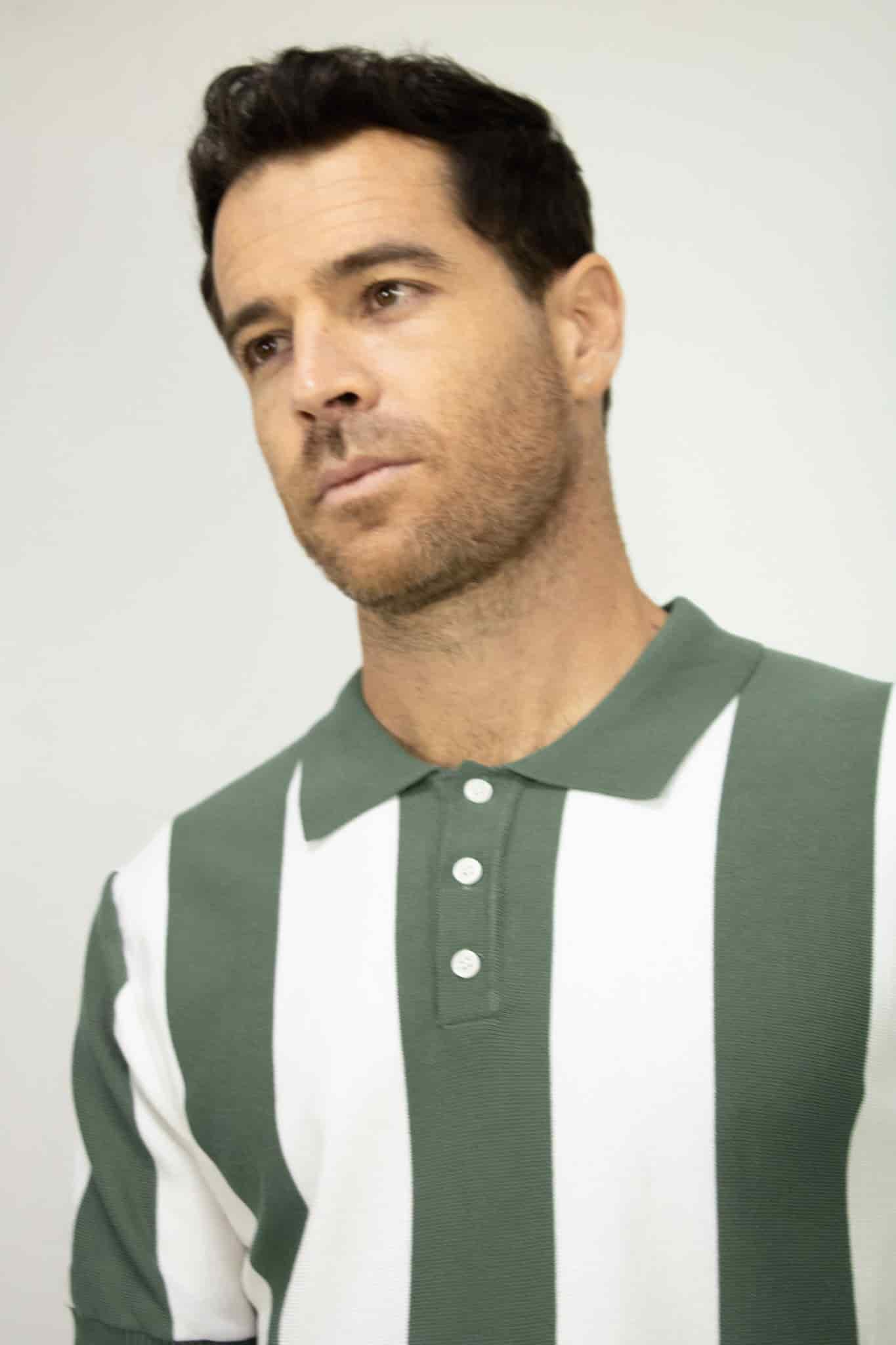 POLO TEJIDA RAYAS VERDE PARA HOMBRE - miniatura 4