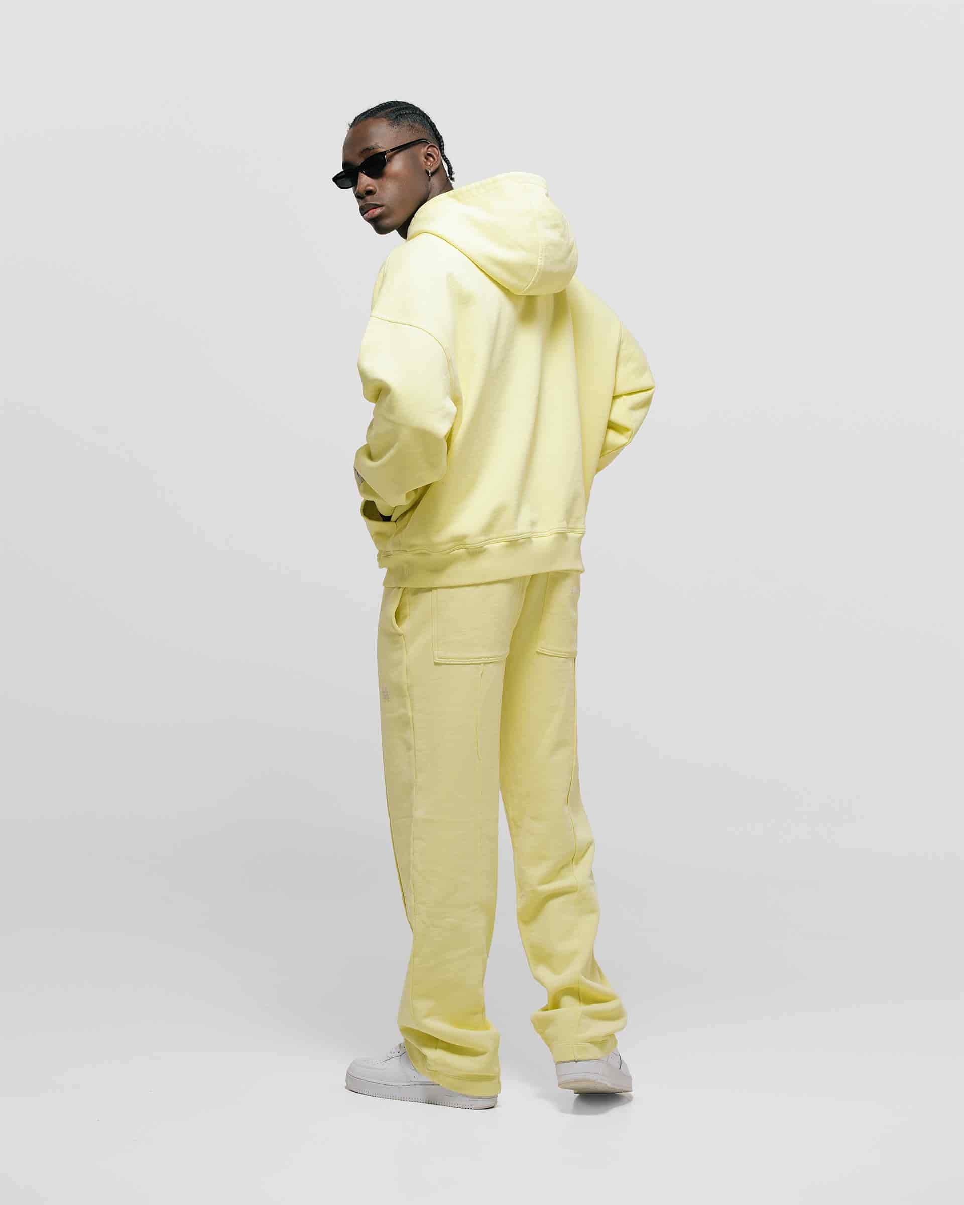 Zip Hoodie Oversized Básico V3 - Amarillo Pastel - miniatura 3