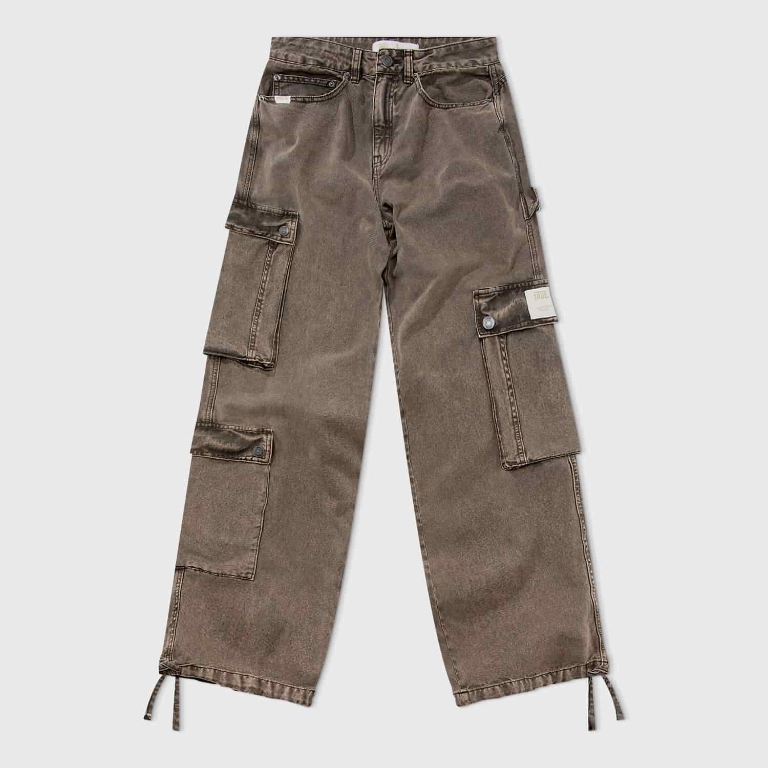 Cargo Multi-Pocket Pants - Washed Dark Brown - miniatura 1