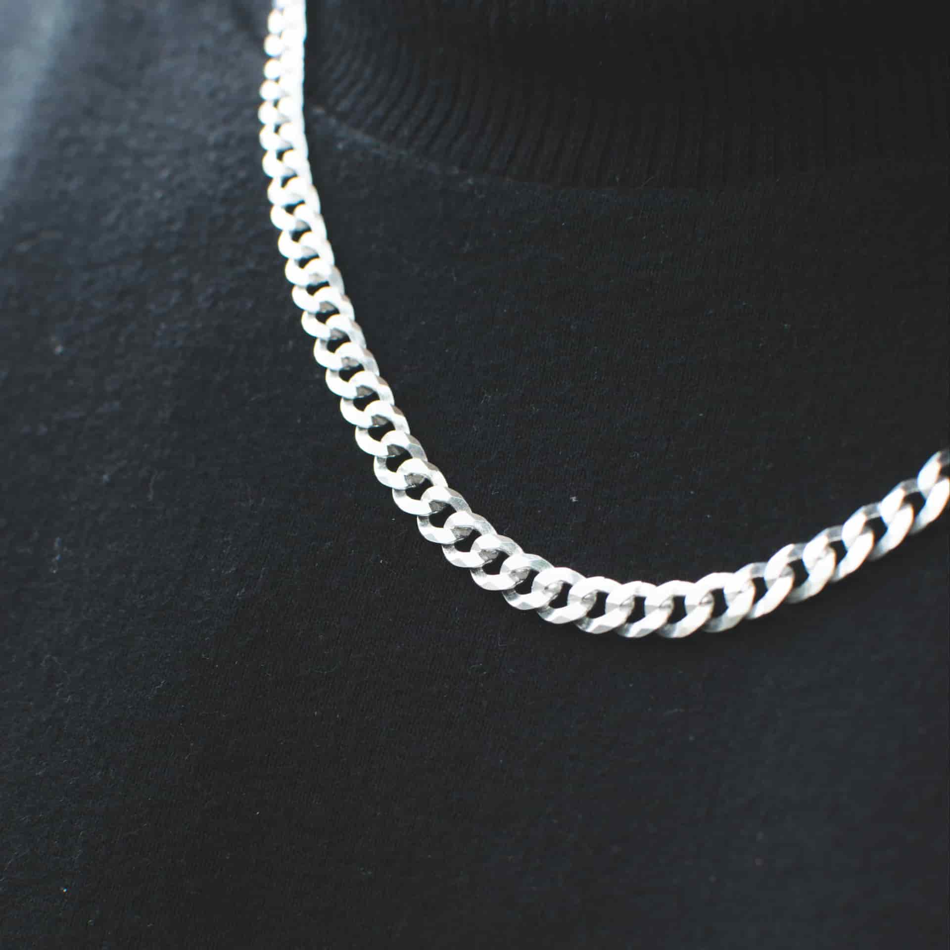 Cadena Cubana 60cm x 4mm Plata Ley 925 - miniatura 3