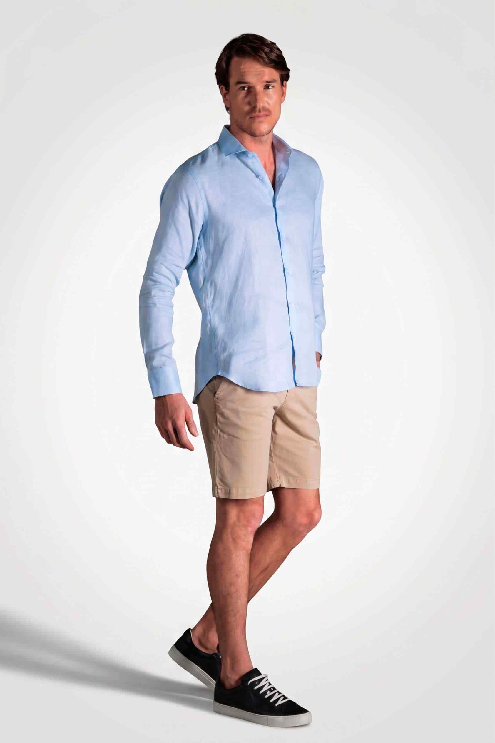 Bermuda Chino Slim Dril Beige Medio - miniatura 1