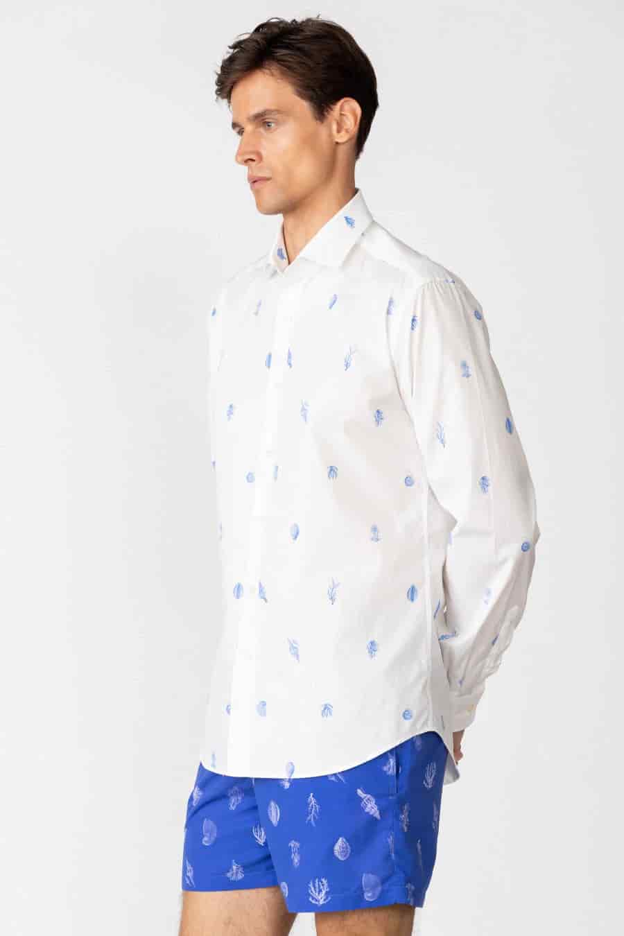 Men's cotton shirt white papuá - miniatura 3