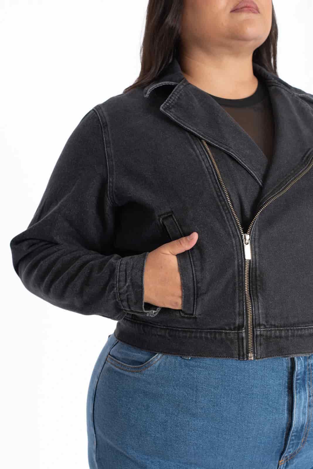 Chaqueta Biker Denim Negro - miniatura 9