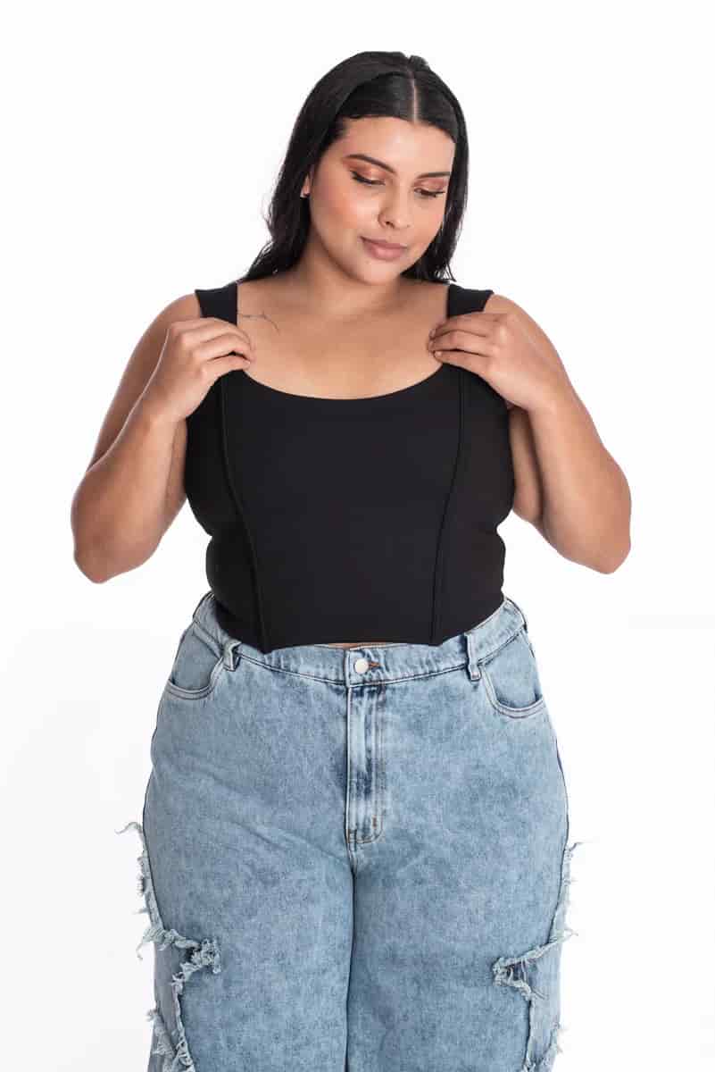 Crop Top Simona Negro - miniatura 2